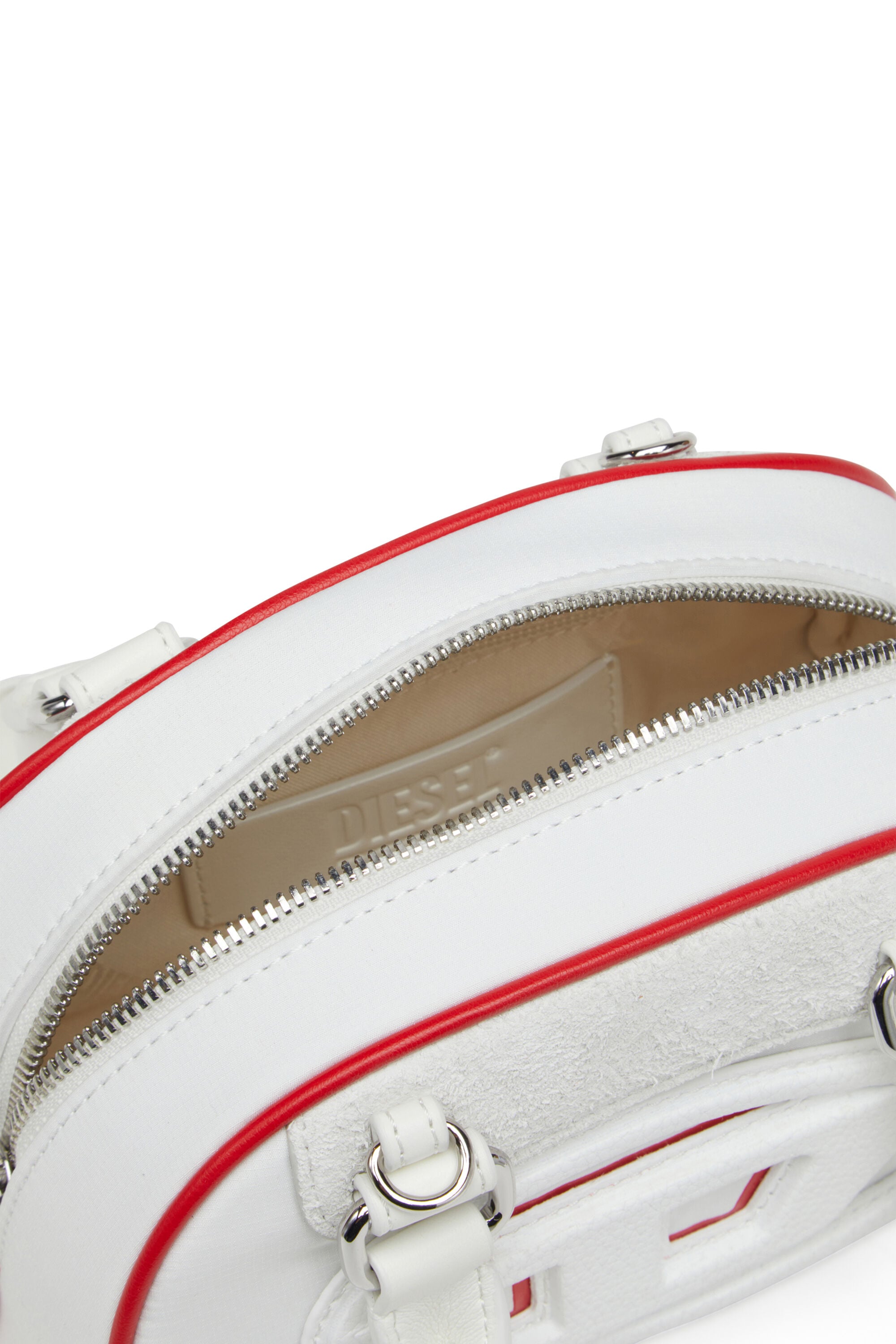 DIESEL ハンドバッグ ホワイト Women's 1DR Dome-Colour-block small bowling bag | White | Diesel