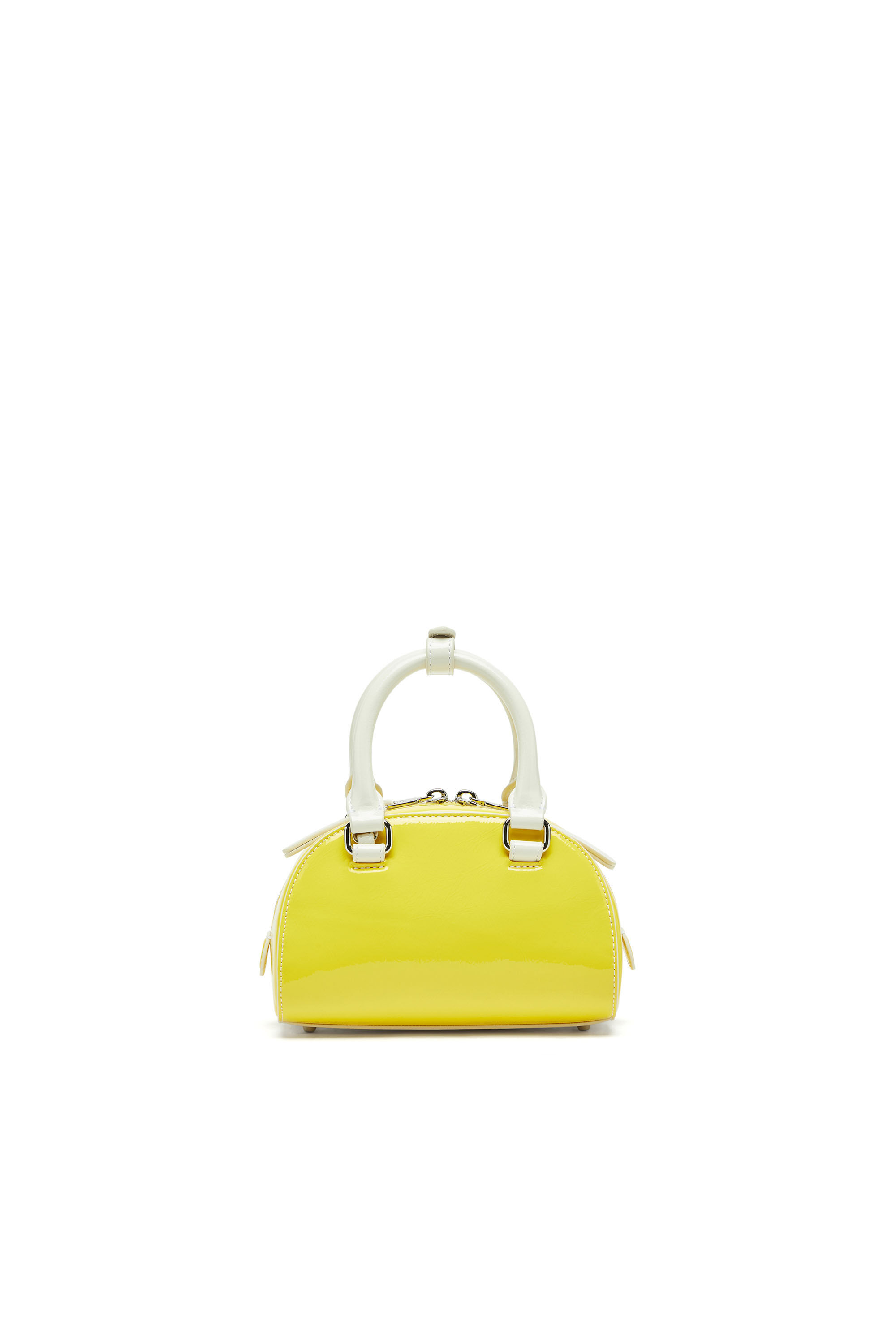 Diesel - 1DR DOME CROSSBODY, Woman's 1DR Dome-Mini bowling bag with naplak effect in Yellow - 2