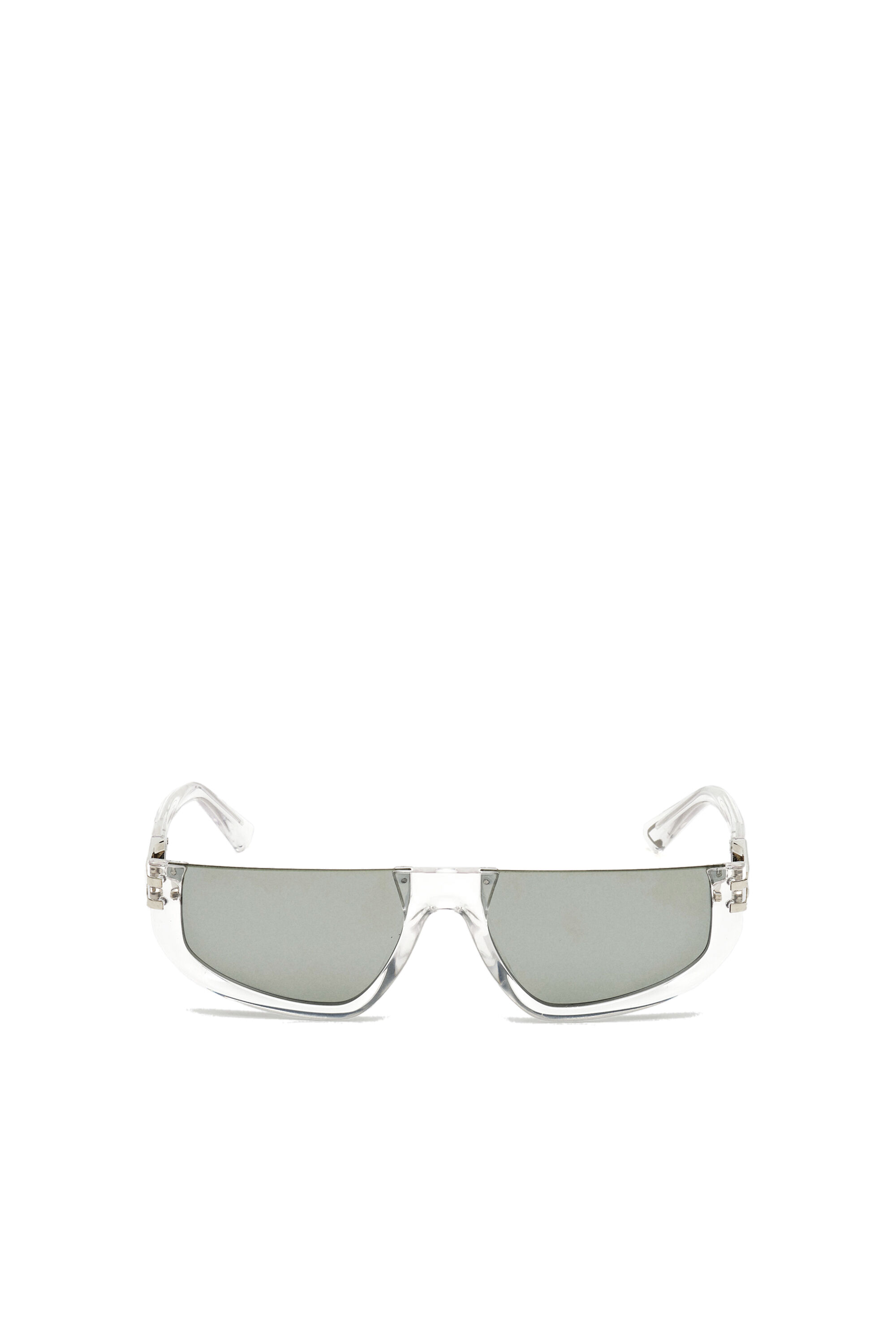 Diesel - DL0315, Male's Wraparound frame with mirror lenses in White - 1