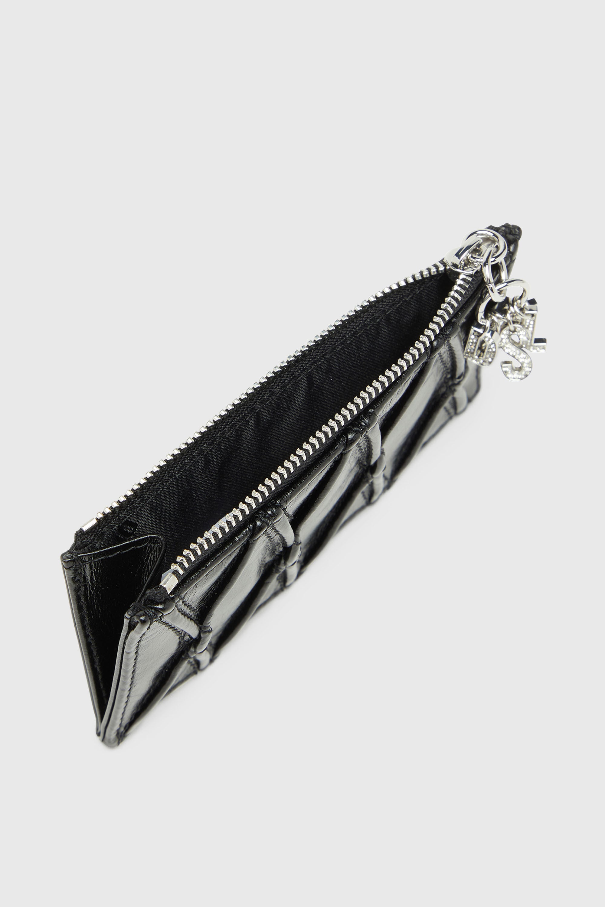 Diesel - D-CHARMS CARD HOLDER III, Tarjetero de piel naplak acolchada Mujer in Negro - 3