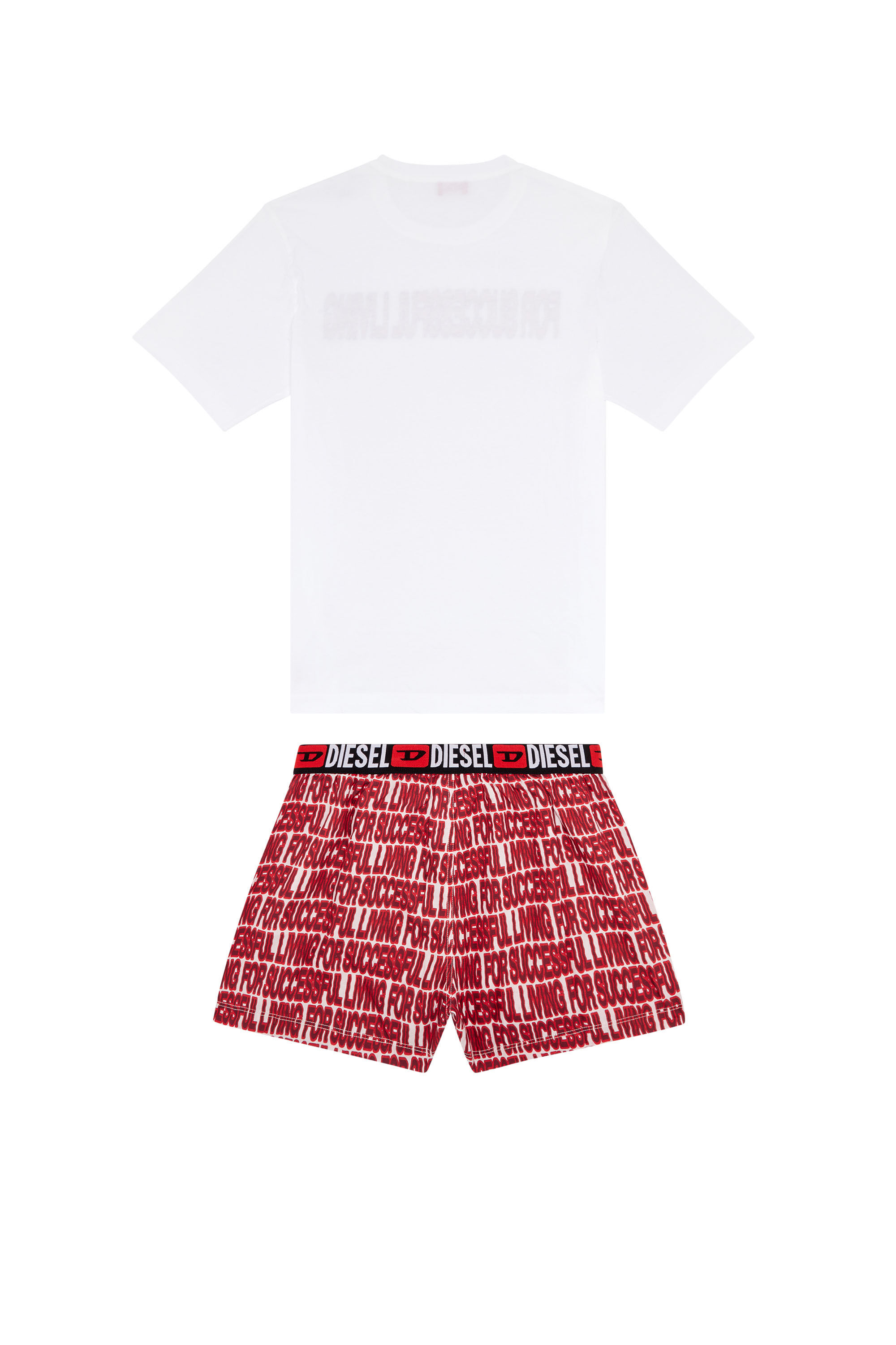 Diesel - UMKIT-JUST-STARK-EL, Male's For Successful Living pyjama set in White/Red - 2