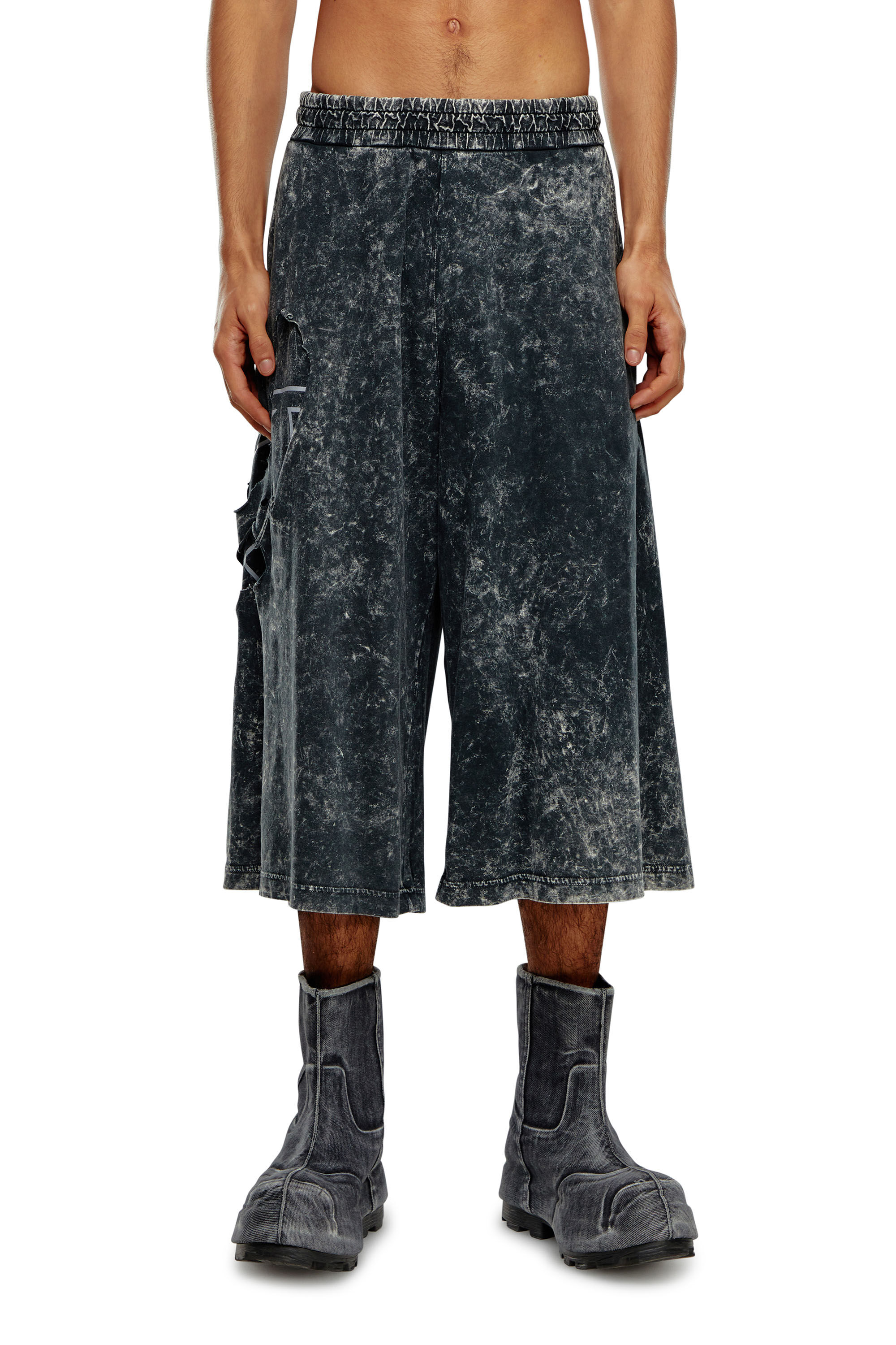 Diesel - P-ECKYO-PEELOVAL, Pantalon Oval D en jersey marbré Homme in Noir - 3