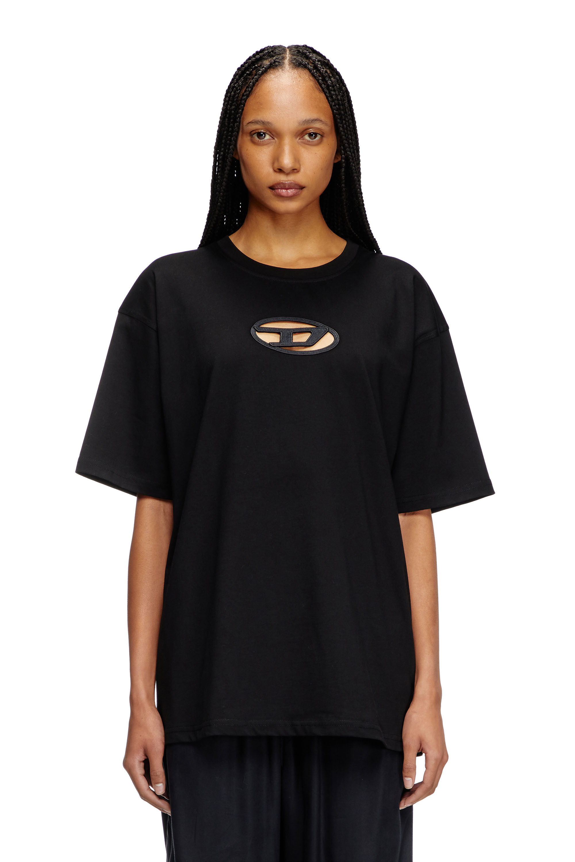 関税なし★DIESEL★A16841 レディースロゴTシャツ ブラック T-ANGIE｜ウィメンズ｜ロゴTシャツ ｜ブラック｜ディーゼル