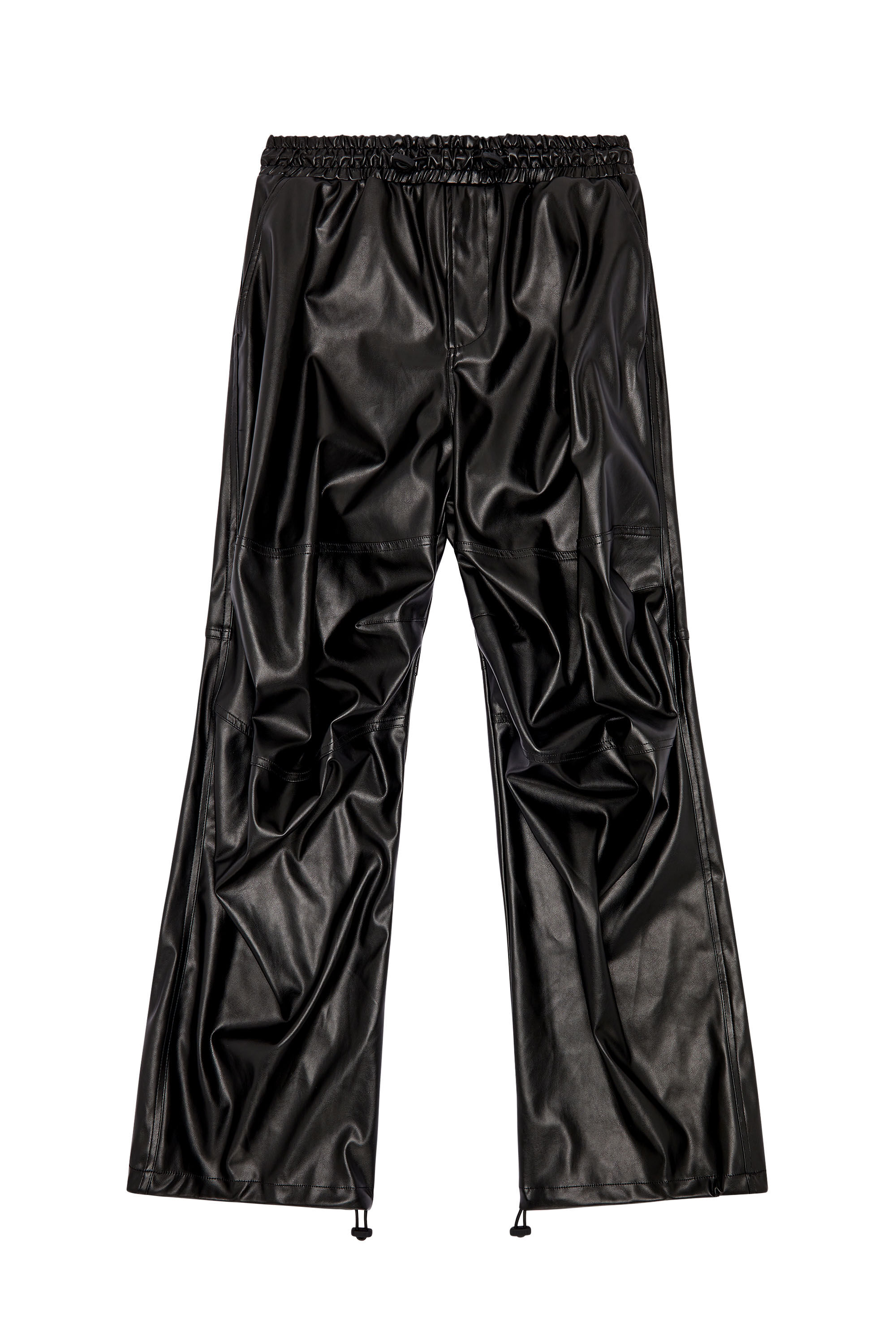 Men's Oversized cargo pants in coated fabric | Black | Diesel
