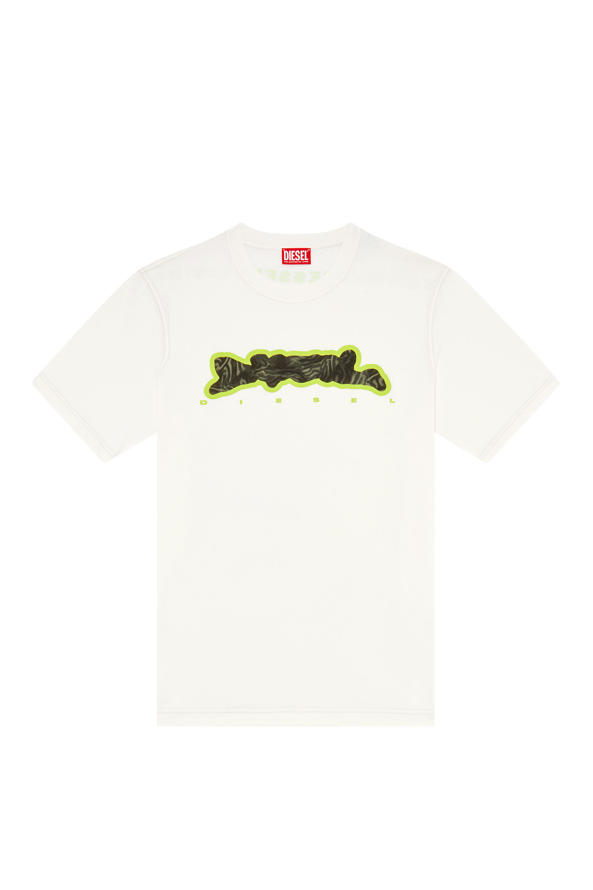 Diesel - T-JUST-N16, Man's T-shirt with zebra-camo motif in White - 2