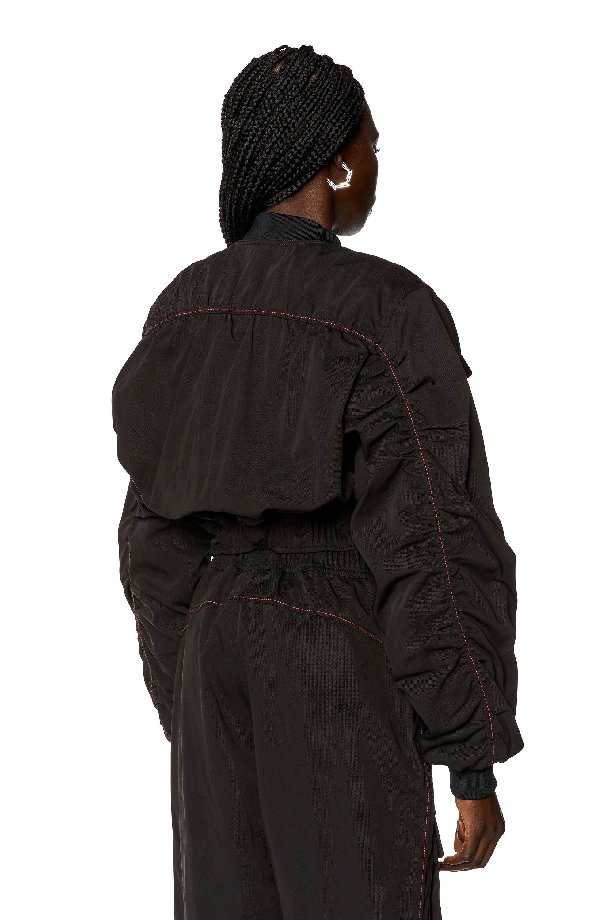 Diesel - G-KHLO, Female's Utility jacket in nylon twill in Black - 4
