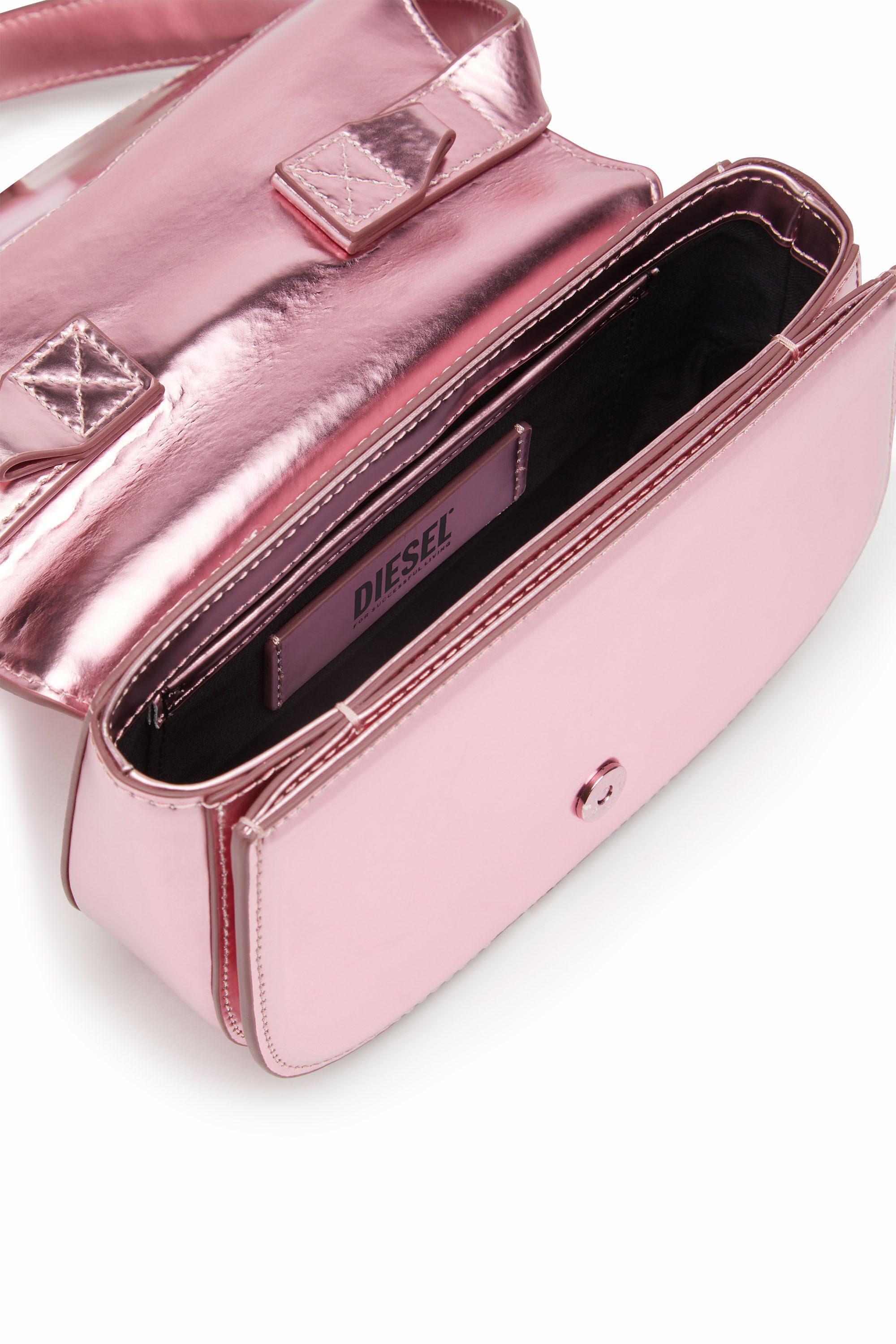 Women's 1DR-Iconic shoulder bag in mirrored leather | Pink | Diesel