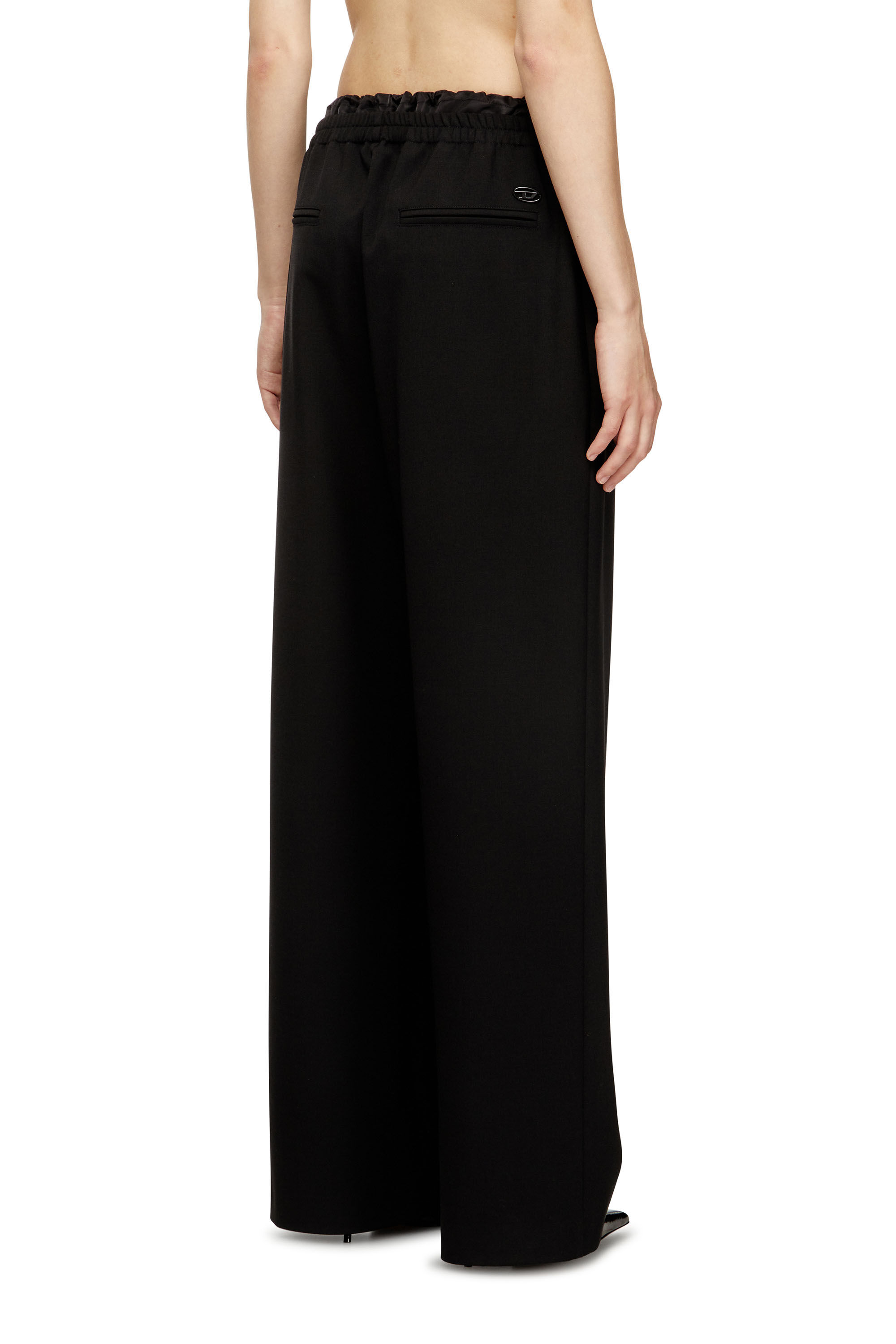 Diesel - P-YRITE-R2, Female's Wool pants with drawstring in Black - 4