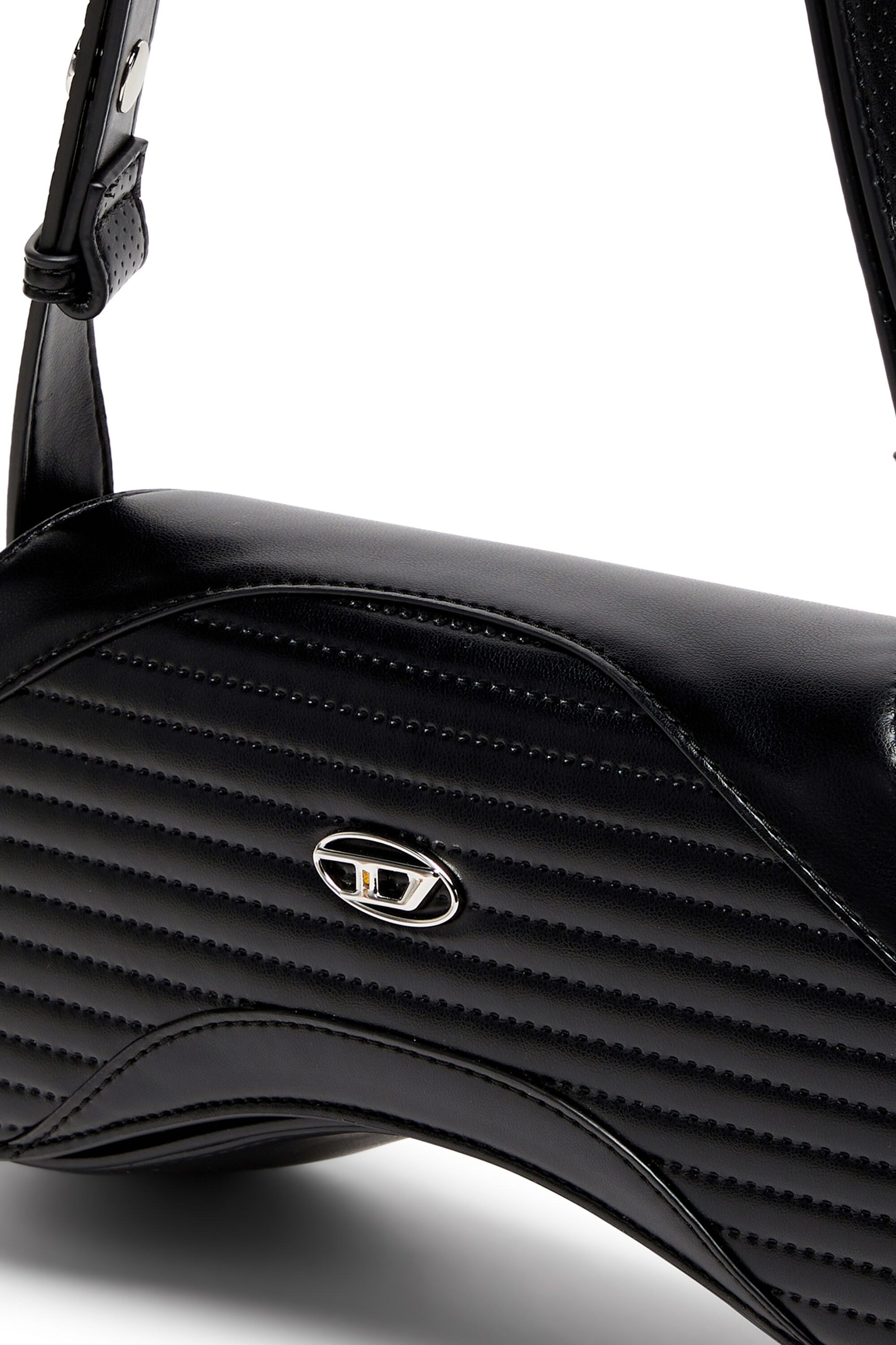 Diesel - PLAY CROSSBODY, Play - Bolso bandolera en PU acolchado perforado Mujer in Negro - 5