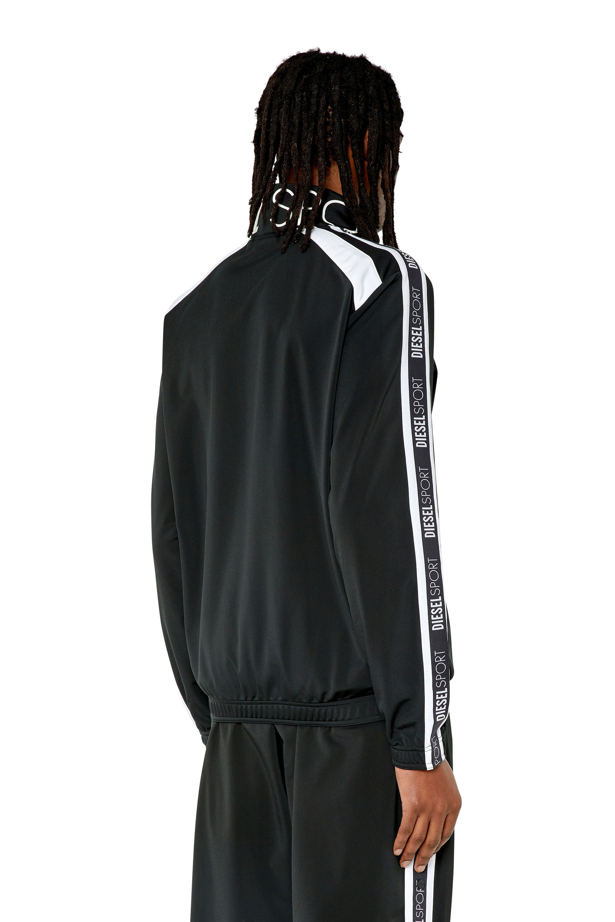 Diesel - AMST-ETHEL-HT13, Male's Track jacket with logo tape in Black - 5