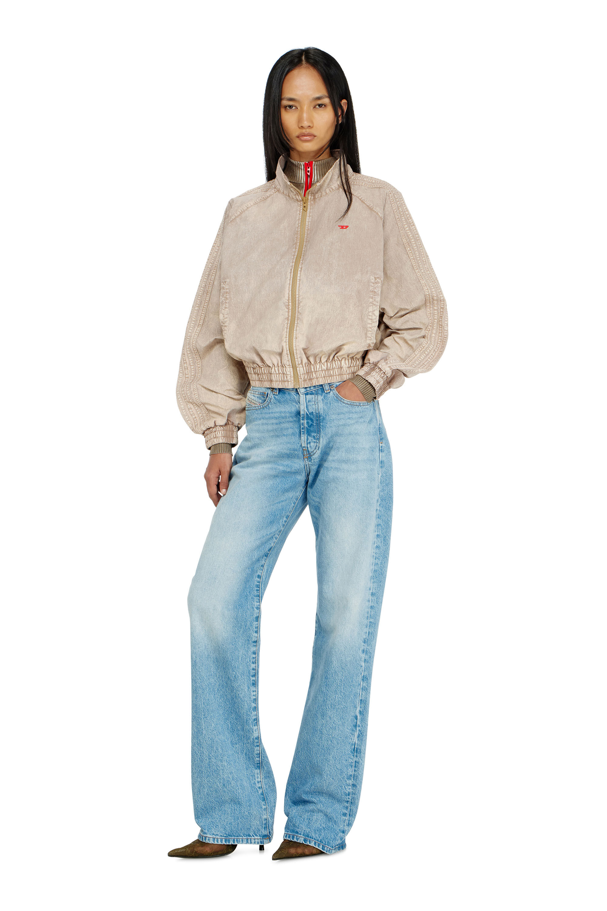 Women's Windbreaker in treated Taslan | Beige | Diesel {{Country}}