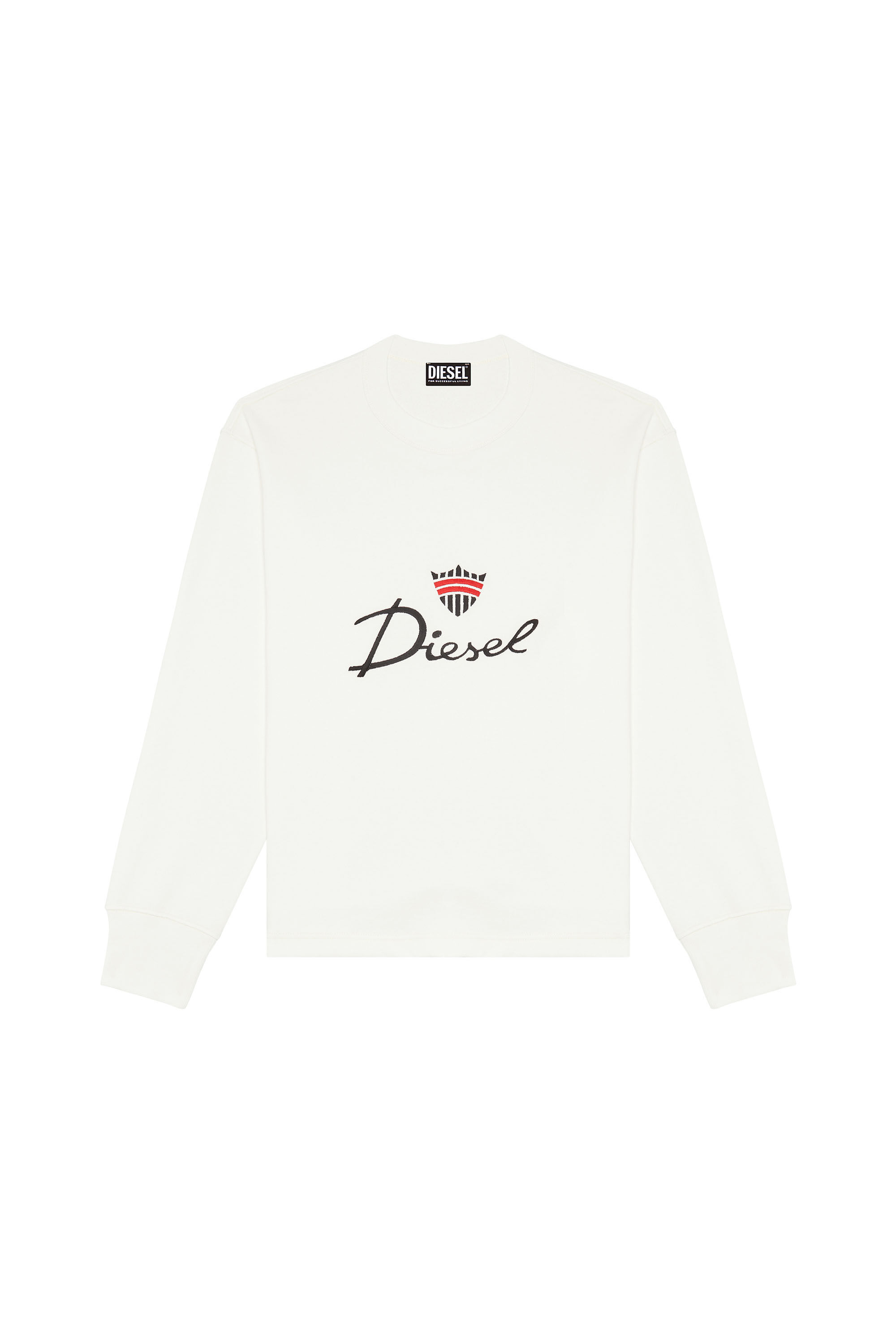 Diesel - S-MACSLESS, Male's Sweatshirt with embroidered crown logo in White - 2