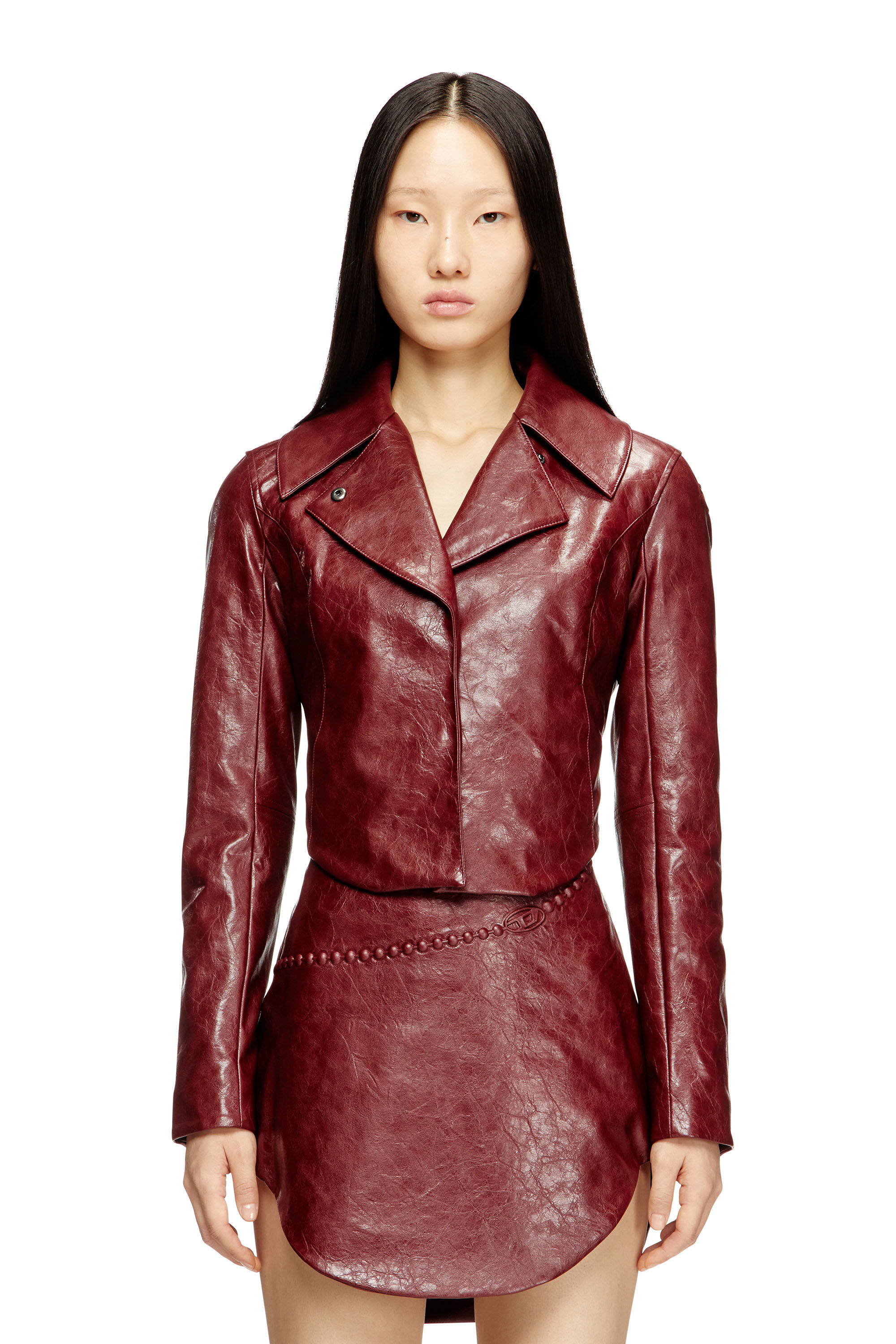 Women's Tailored jacket in coated fabric | Red | Diesel