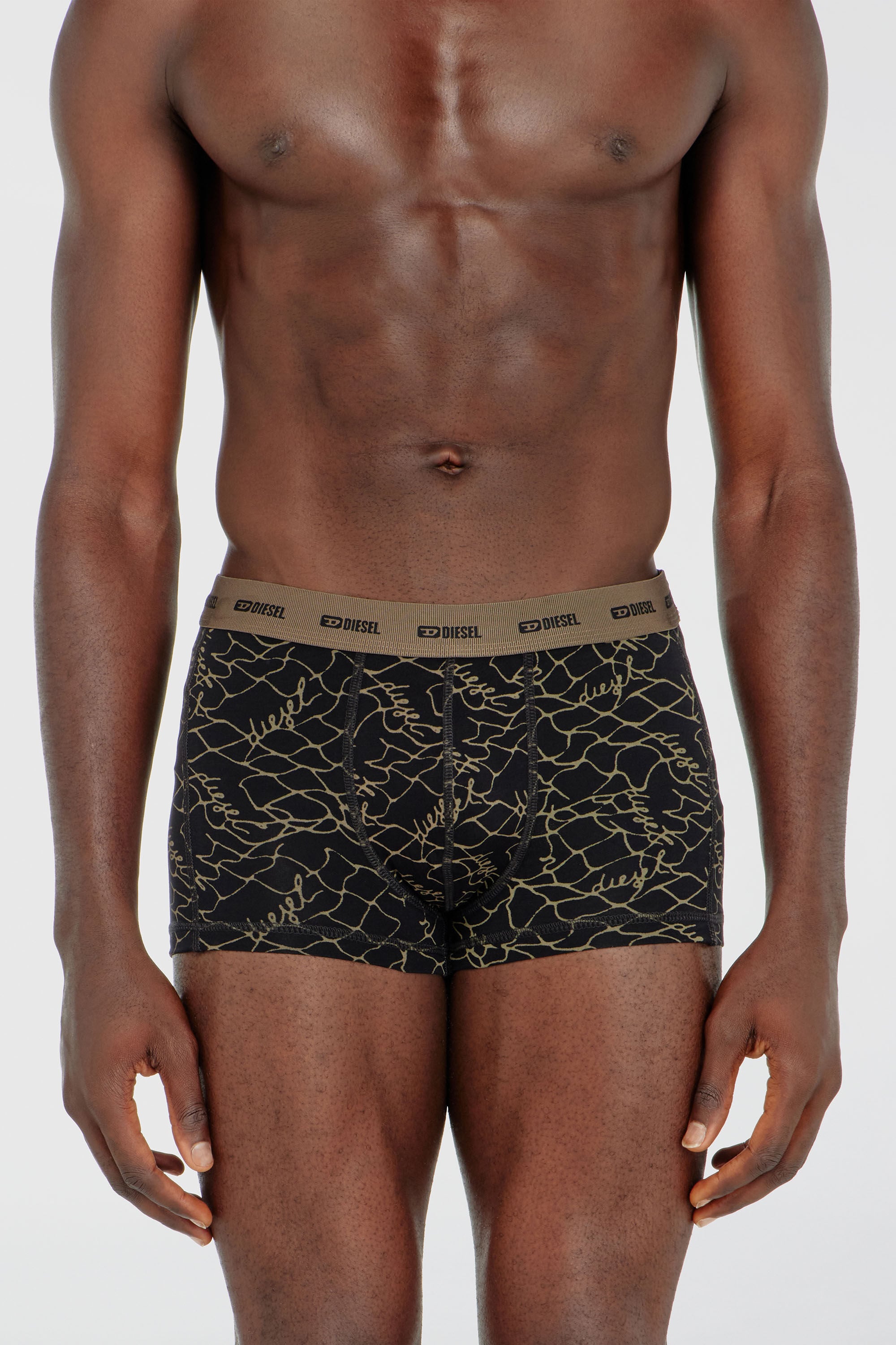 Diesel - DAMIEN-UTLT-3PACK, Male's Three-pack of trunks with graphic motif in Black/Beige - 1