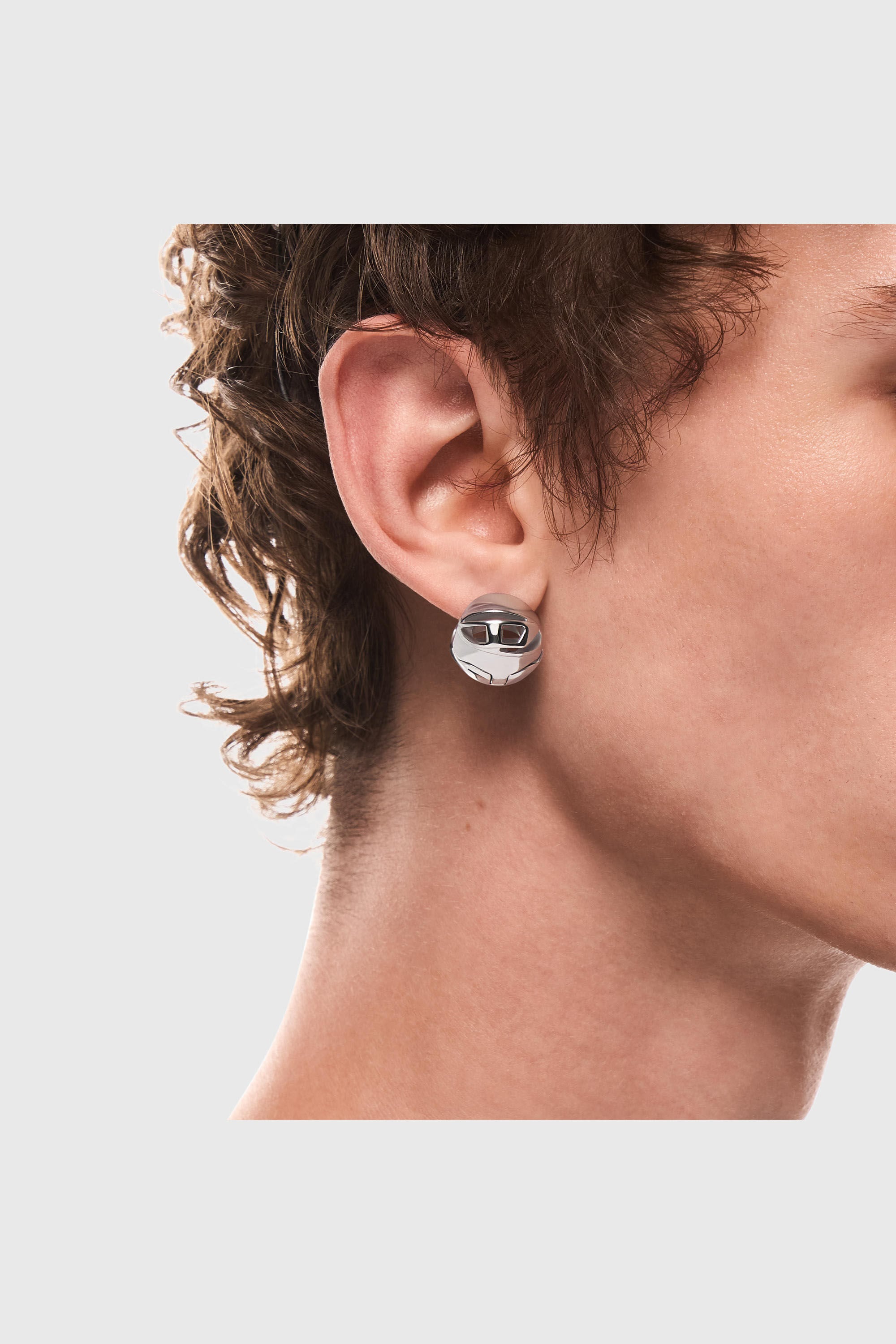 Diesel - DX1718040, Boucle d&rsquo;oreille cr&eacute;ole en acier inoxydable Mixte in Gris argent&eacute; - 4