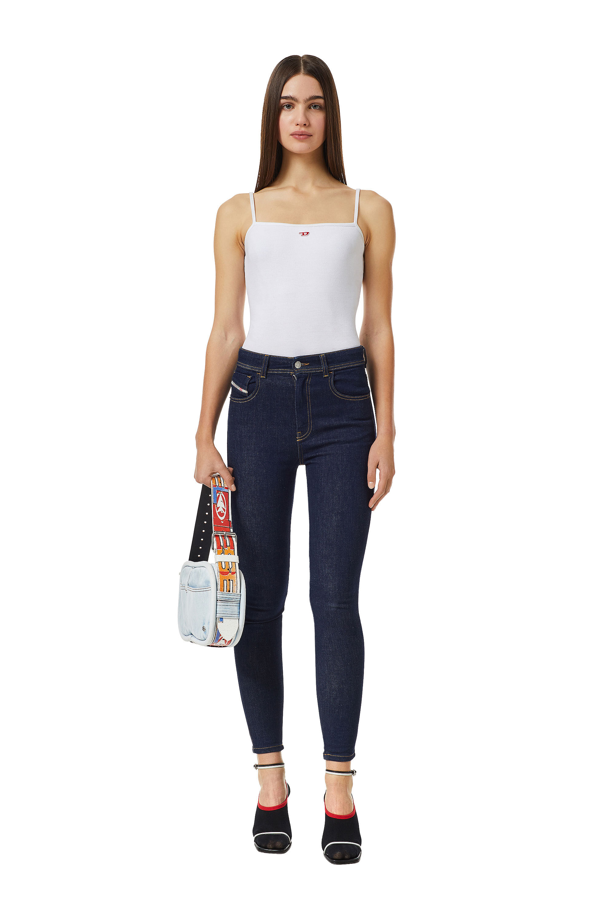 Diesel - Skinny Jeans 1984 Slandy-High Z9C18 Femme, Bleu Foncé - Image 1