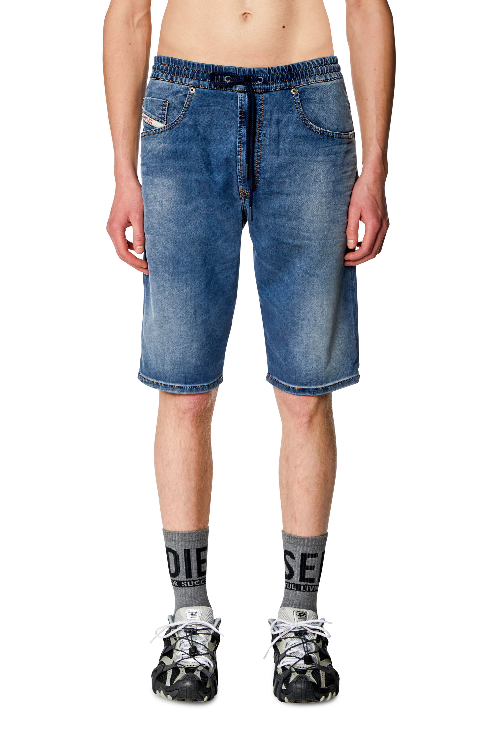 Diesel - 2033 D-KROOLEY-SHORT JOGG, Male's Chino shorts in JoggJeans in Medium Blue - 3