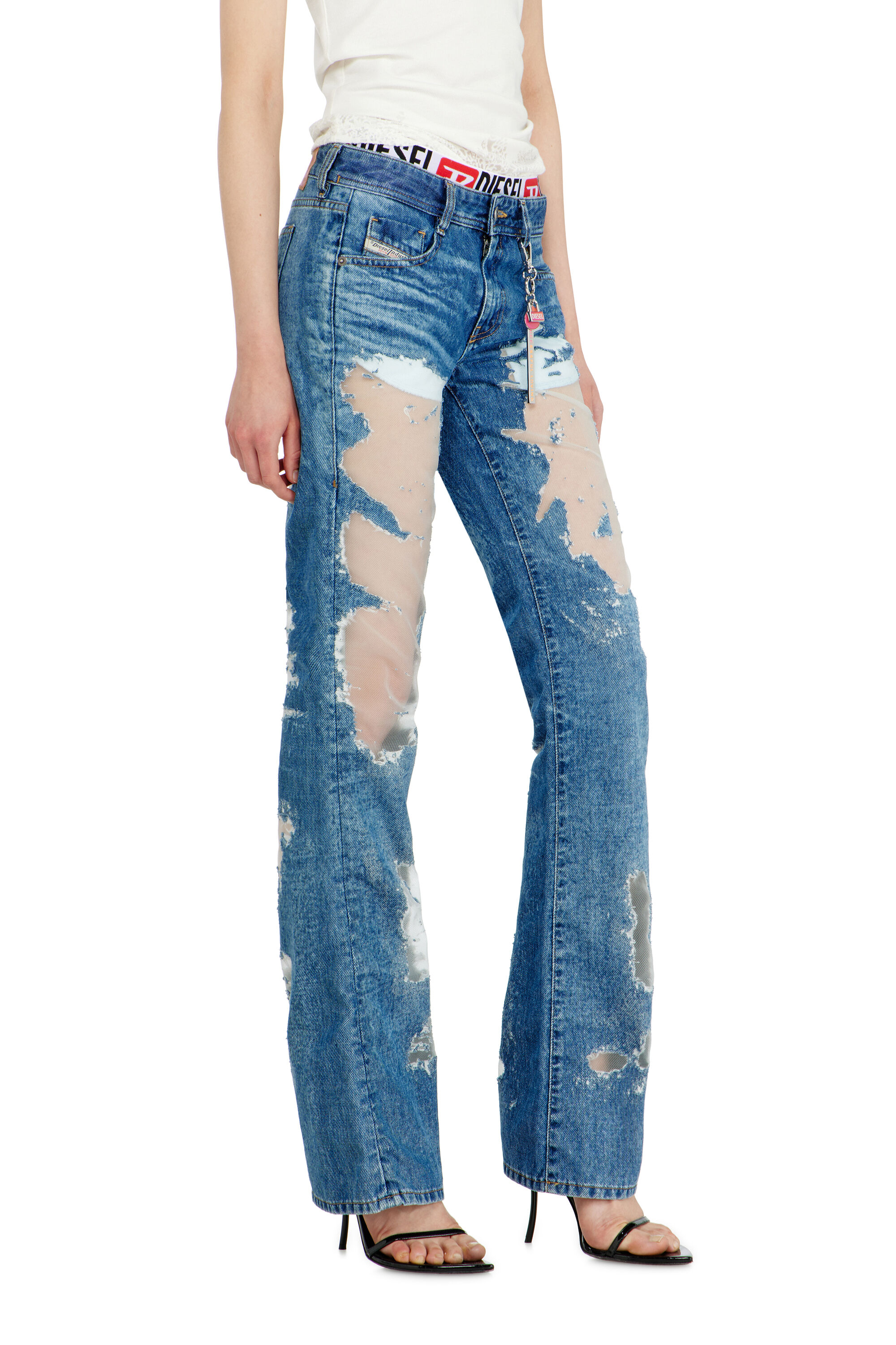 Diesel - Bootcut Jeans 1969 D-Ebbey 068ZH Mujer, Azul medio - 5