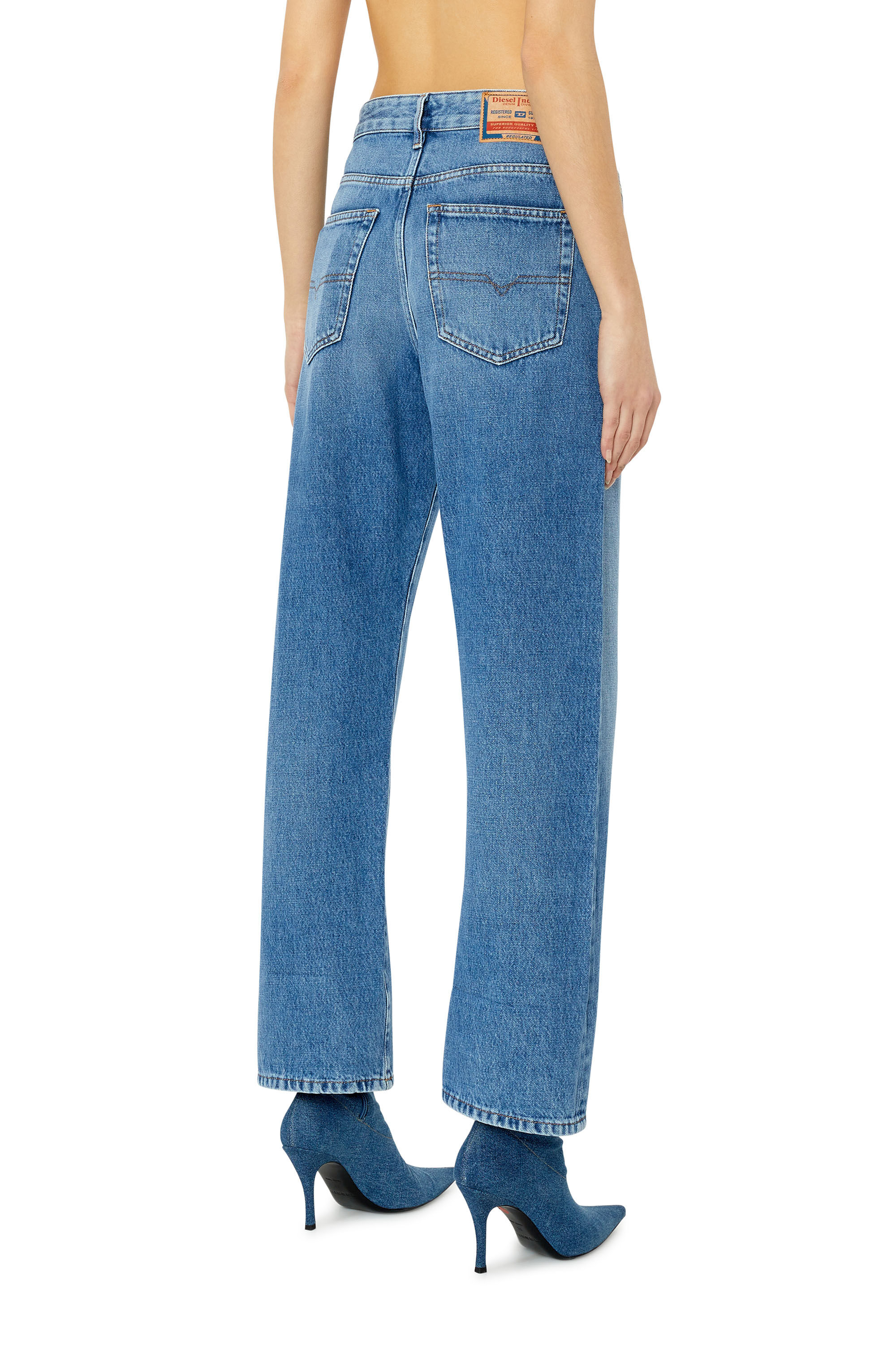1999 D-Reggy Woman: turn up Relaxed Light blue Jeans | Diesel