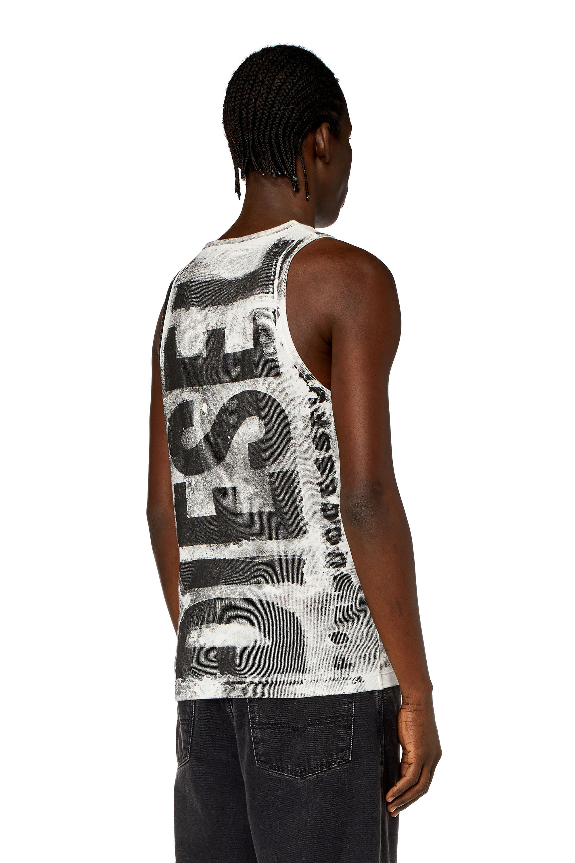 Diesel - T-LIFT-BISC, Débardeur avec maxi logos effet flou Homme in Polychrome - 3