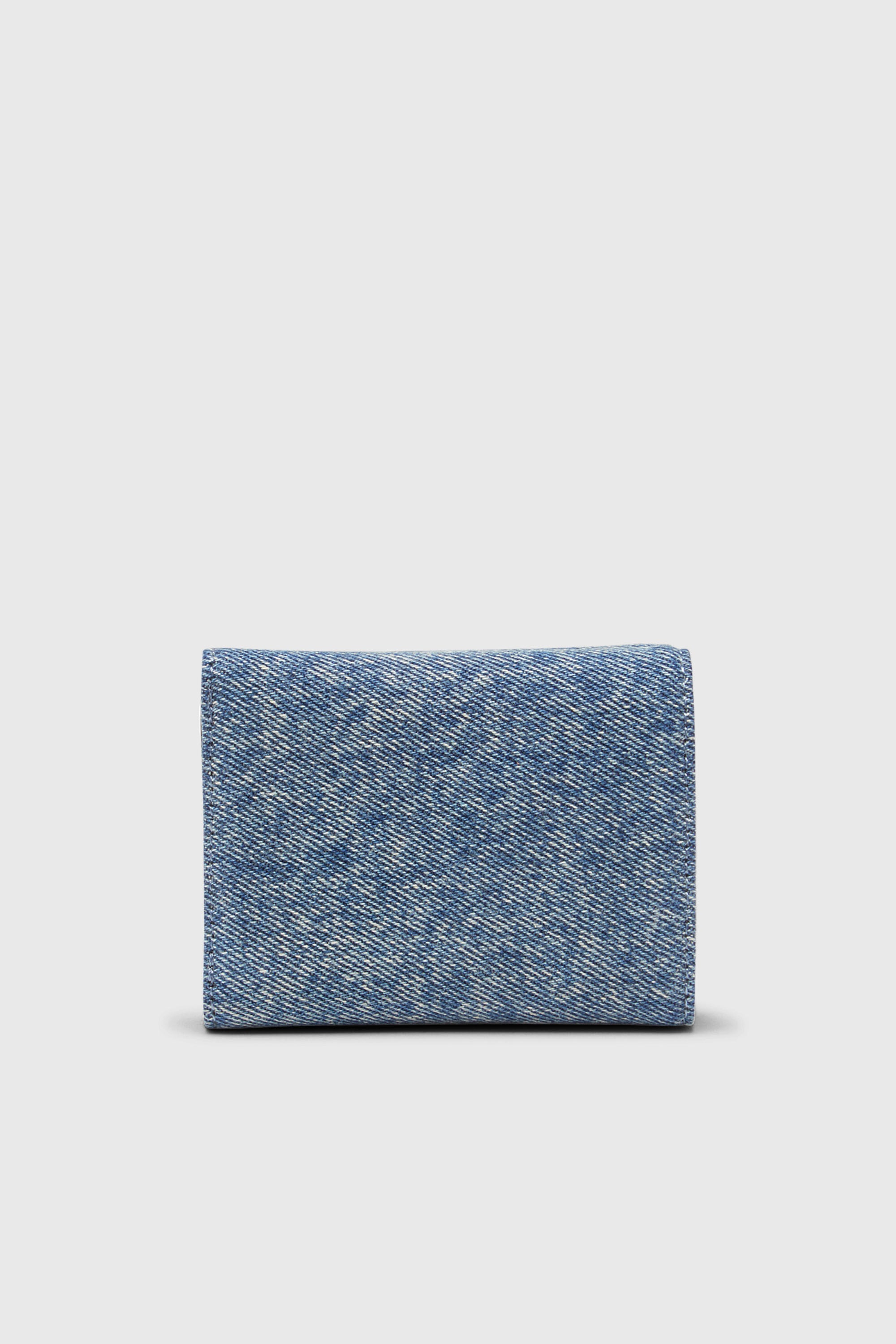 Diesel - 1DR TRI FOLD COIN XS II, Cartera de denim que se pliega en tres Mujer in Azul marino - 2