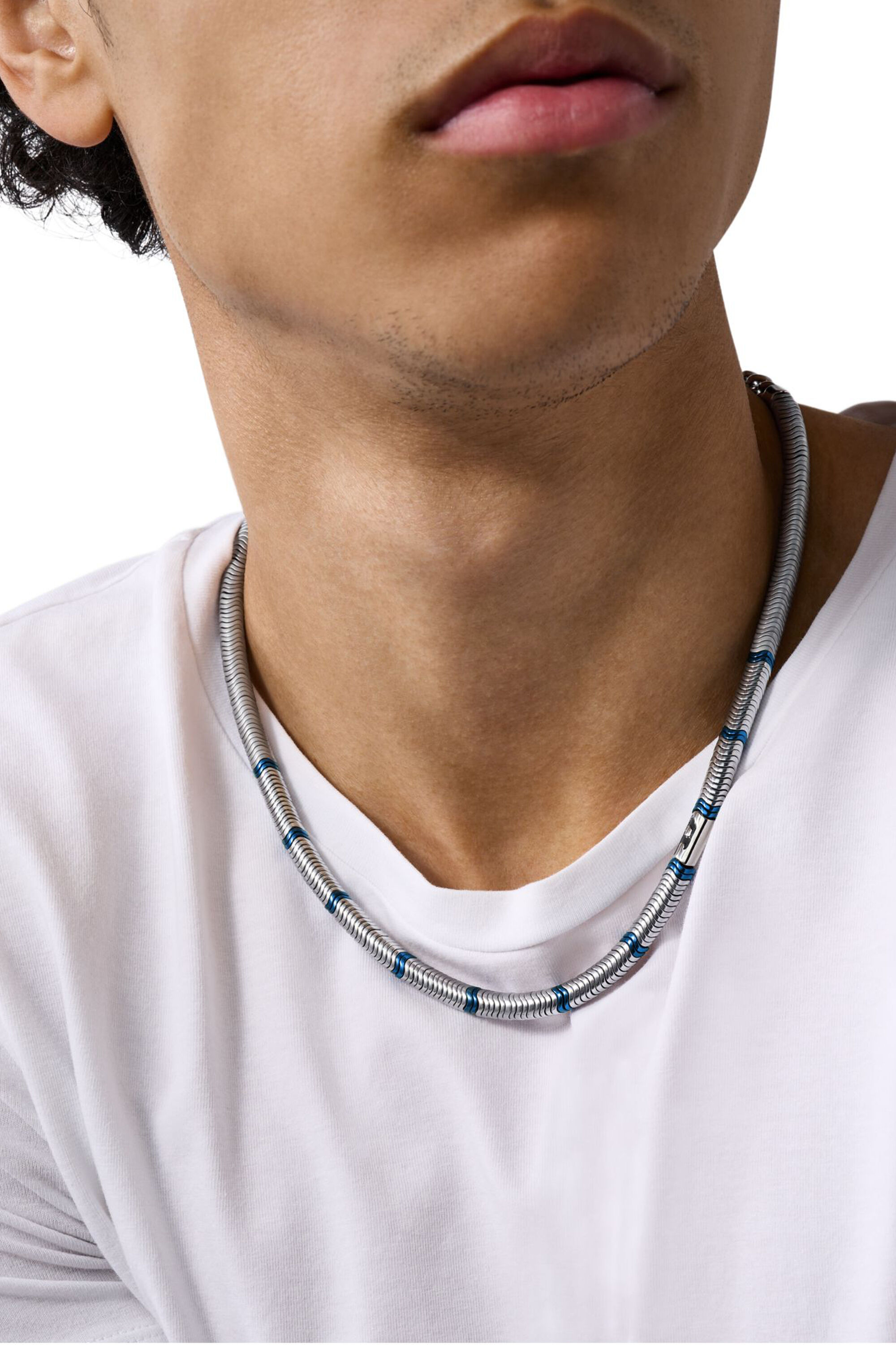Women's Hematite Beaded Necklace | Silver | Diesel {{Country}}