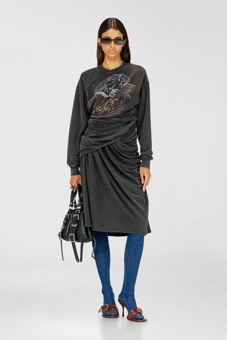Sweatshirt dress with concert graphics by Diesel
