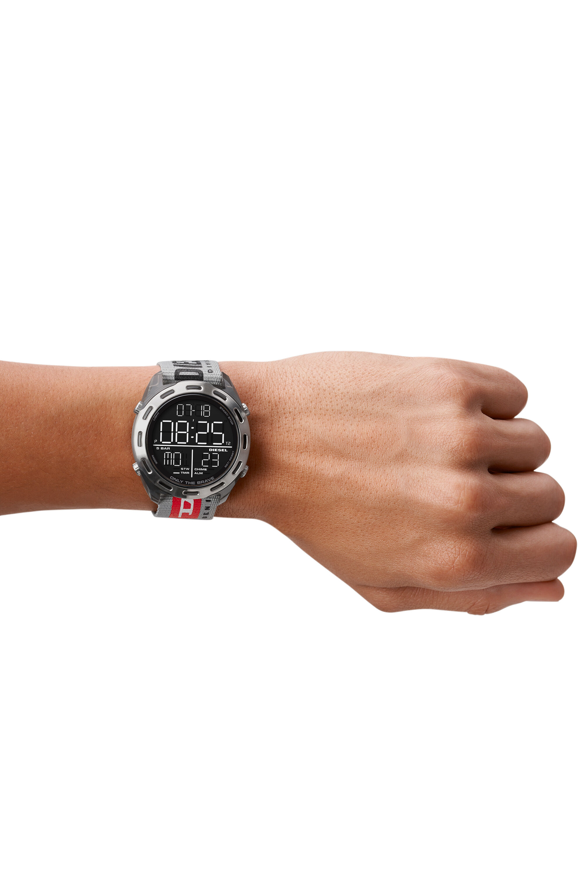 Diesel - DZ1894, Crusher montre numérique en nylon gris Homme in Gris - 3