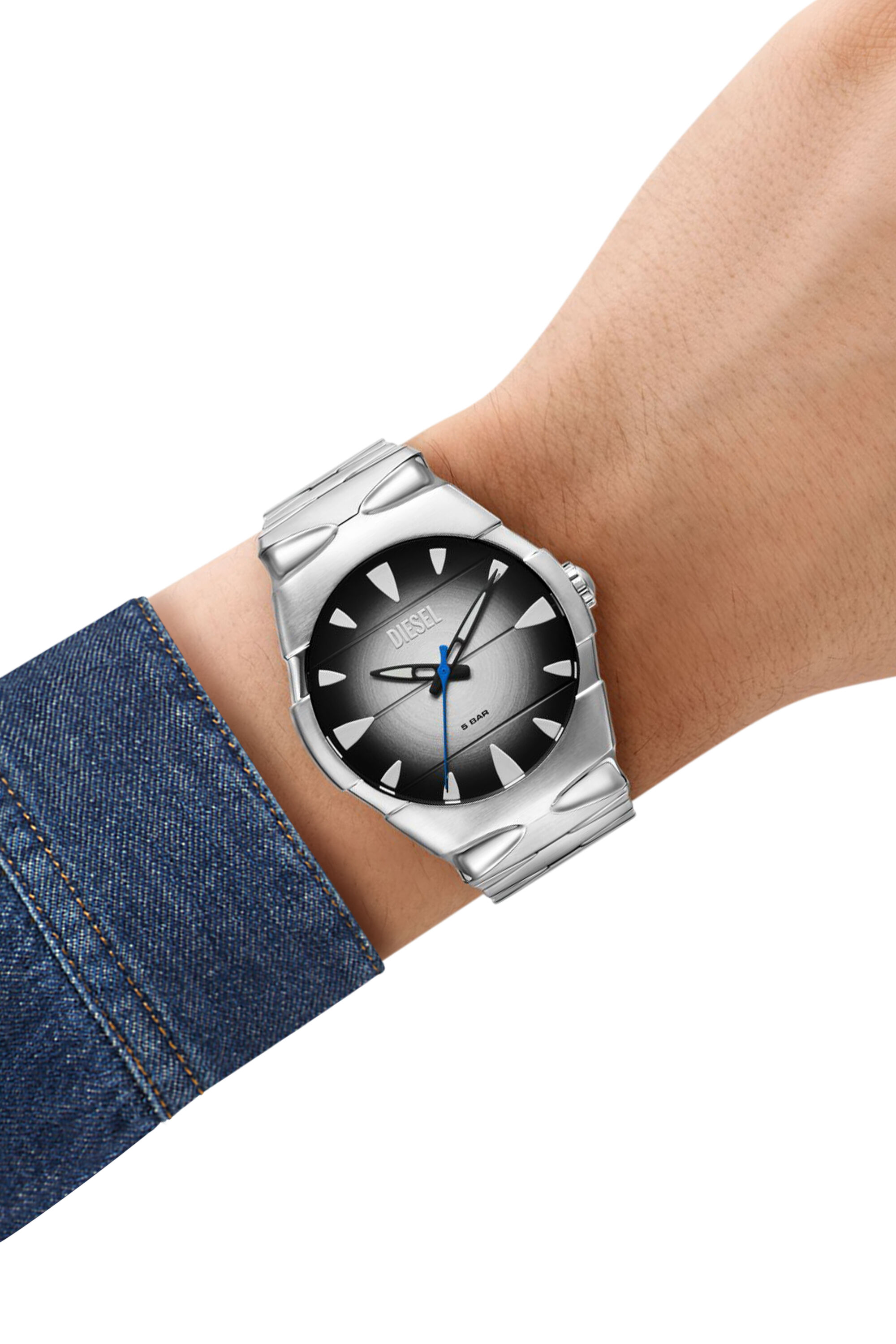 Diesel - DZ2224 WATCH, Montre D-Sruptor en acier inoxydable Homme in Gris argenté - 4