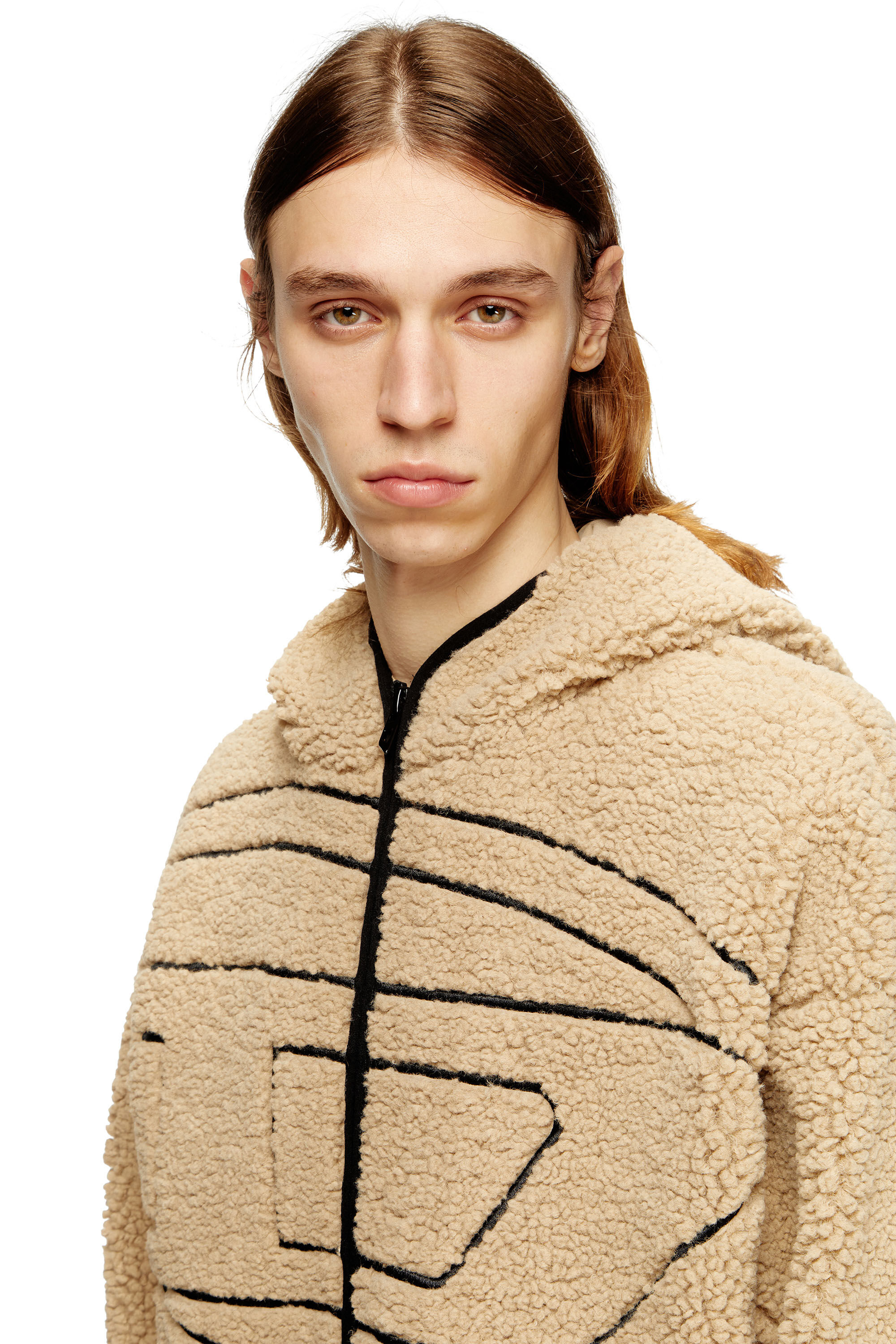 Men's Teddy hoodie sweatshirt | Beige | Diesel