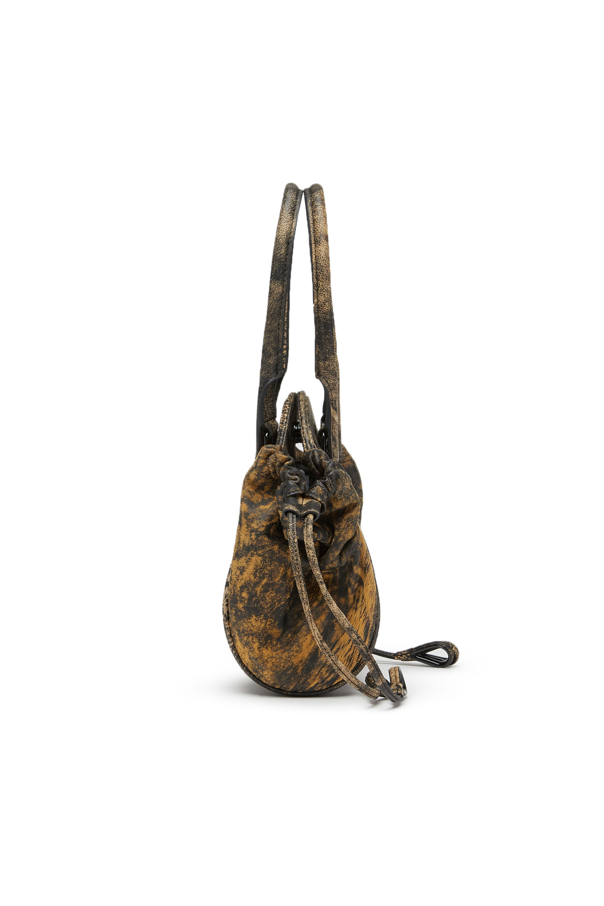 Diesel - 1DR-FOLD XS, Female's 1DR-Fold XS - Oval logo handbag in marbled leather in Brown - 4