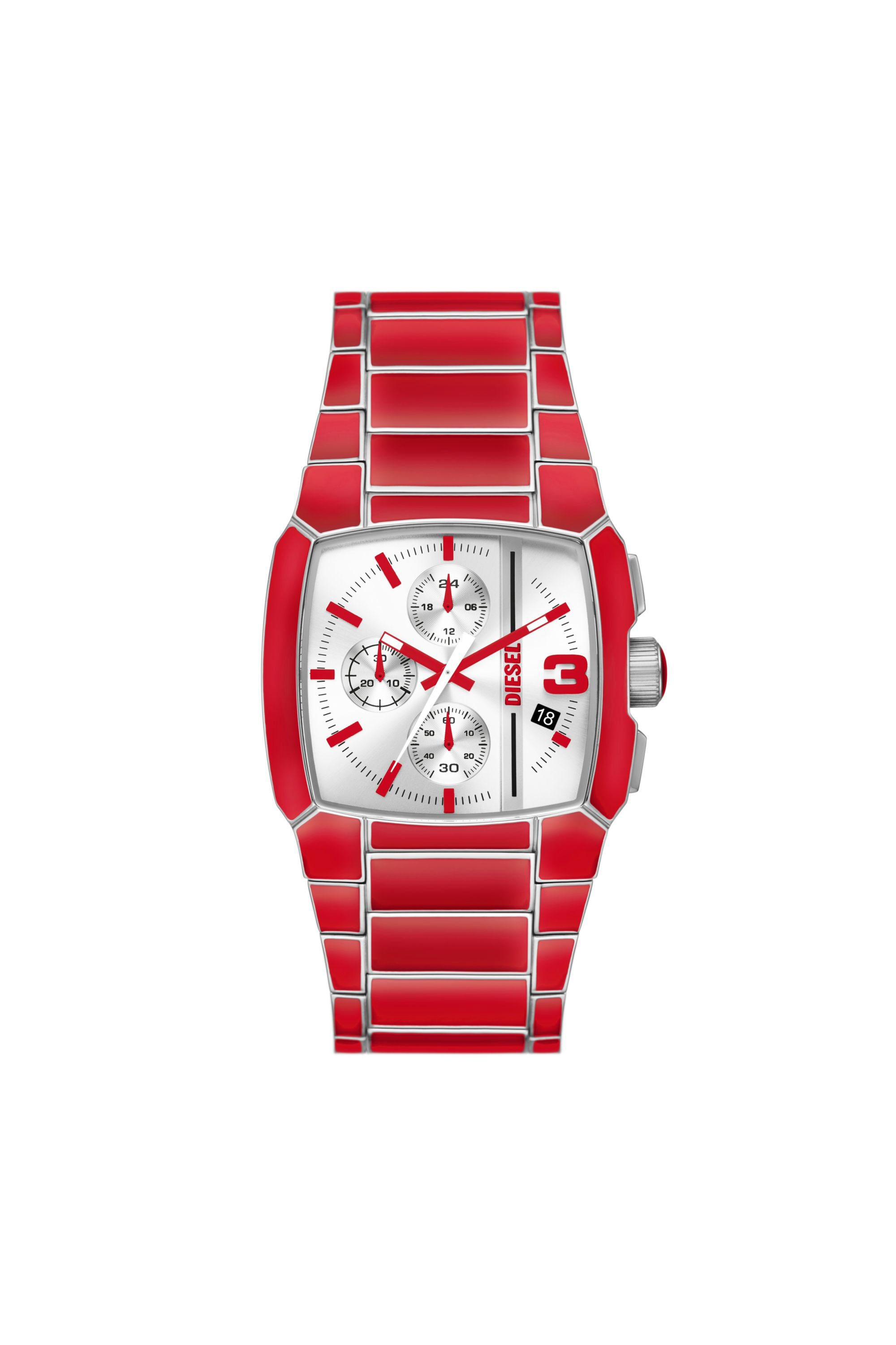 Women's Cliffhanger red enamel and stainless steel watch | Red