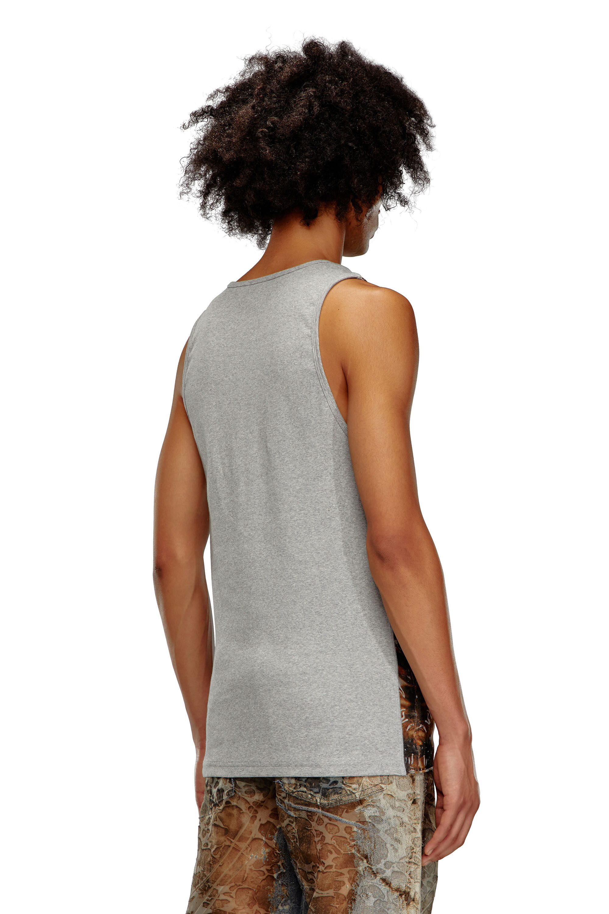 Diesel - T-LIFTY-BURN-ART, Male's Tulle tank with burning plastic print in Light Grey - 5