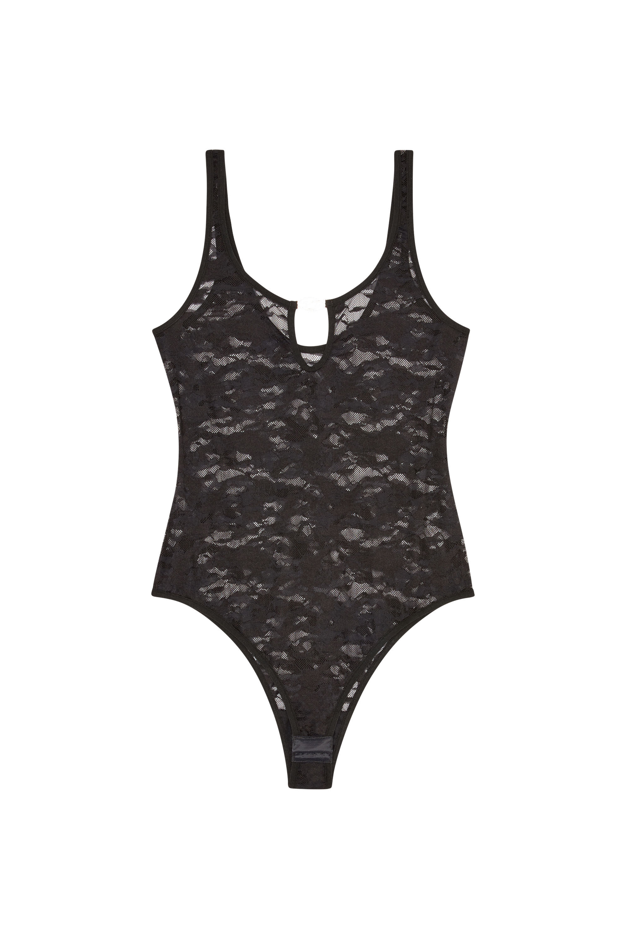 Women's Camo lace bodysuit with Oval D plaque | Black | Diesel