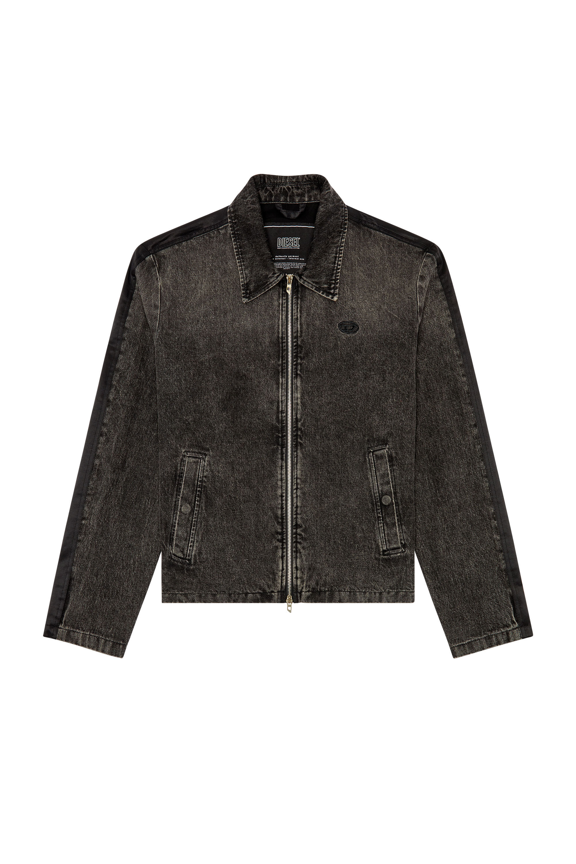 Diesel - J-HARRIS, Veste hybride en denim et sergé Homme in Noir - 2