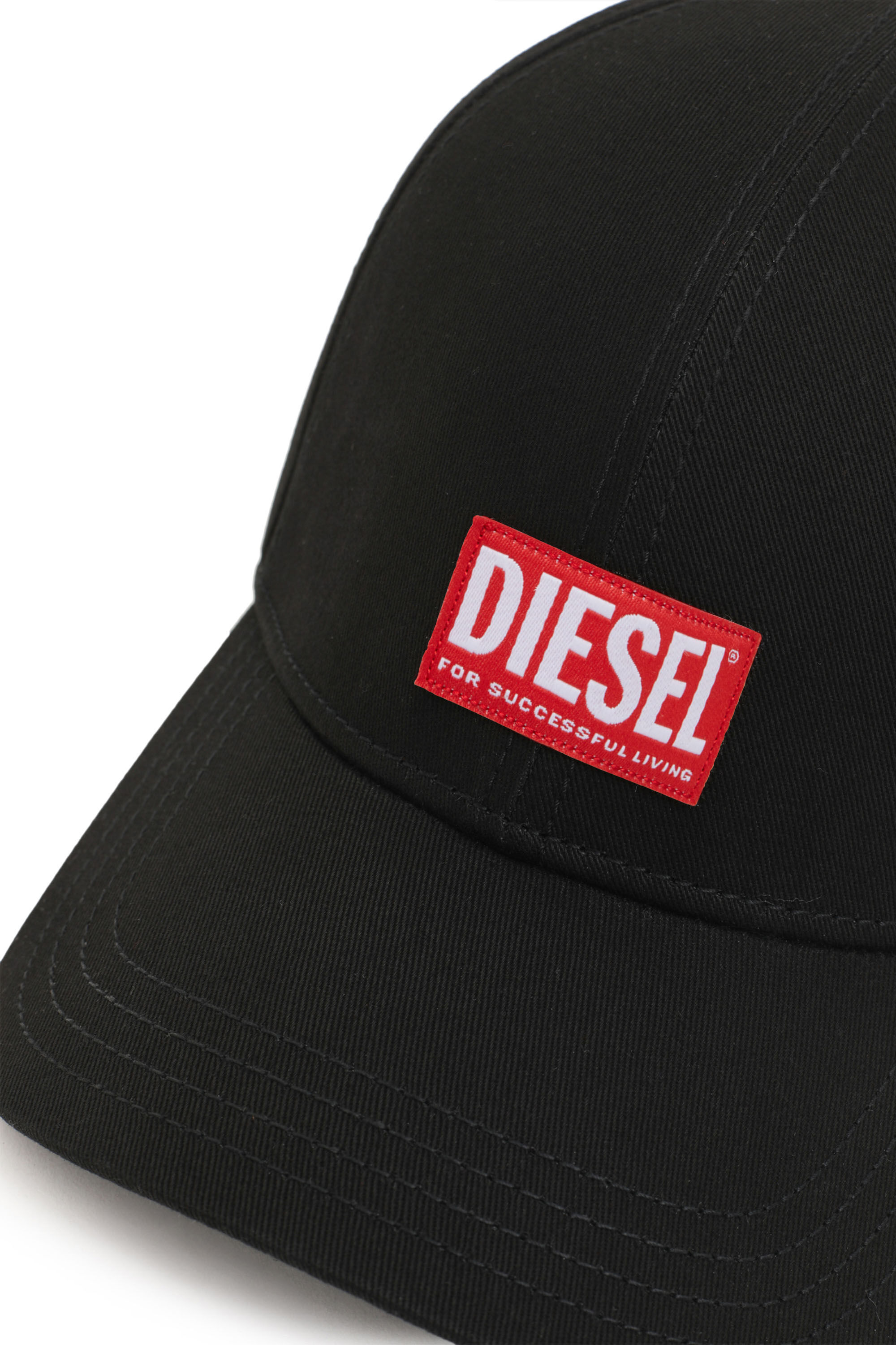 Diesel - CORRY-JACQ, Man's Baseball cap with logo patch in Black - 3