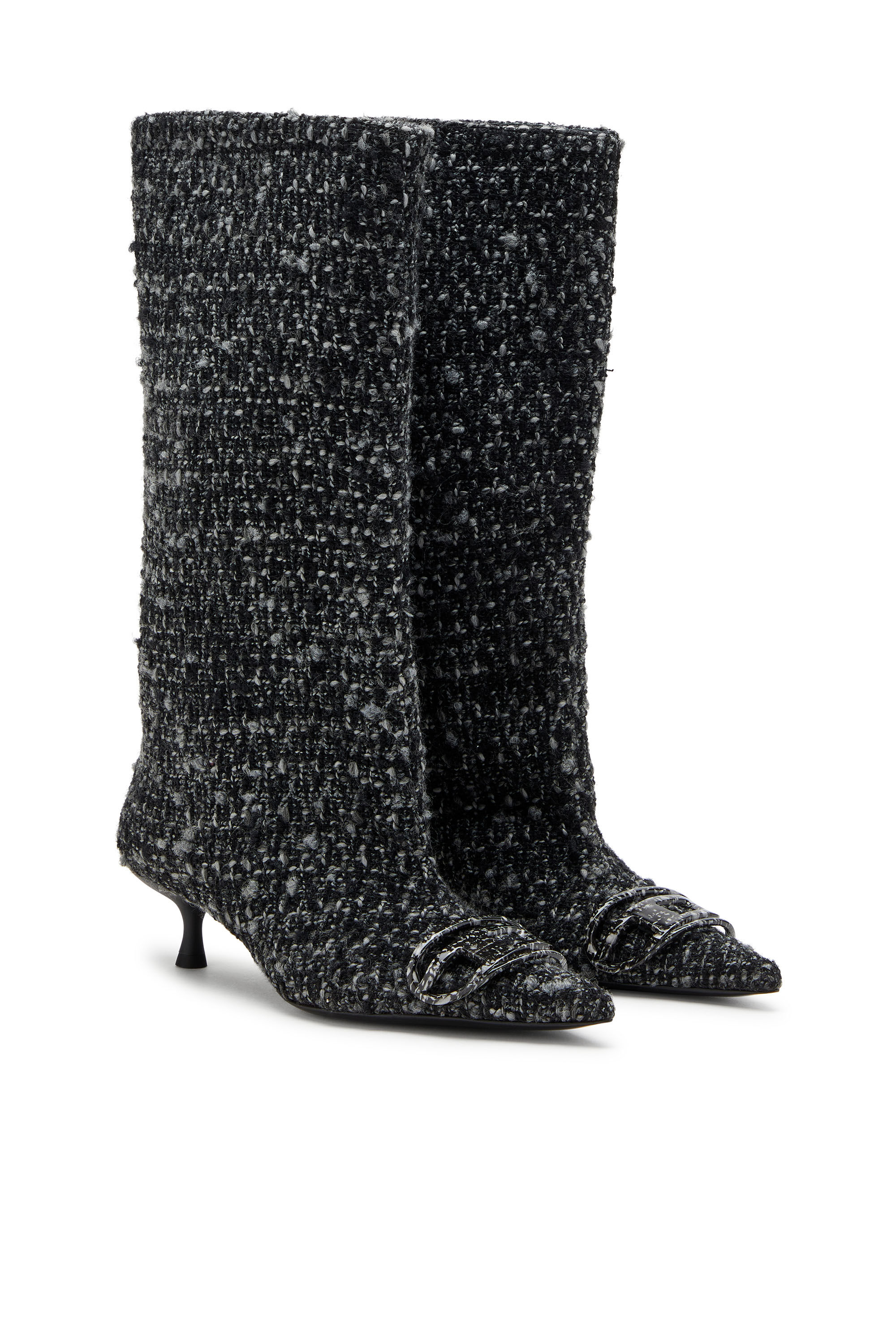 Diesel - D-VENUS 40 KB TUBE, Female's D-Venus-Bouclé  knee-high boots in Black - 2
