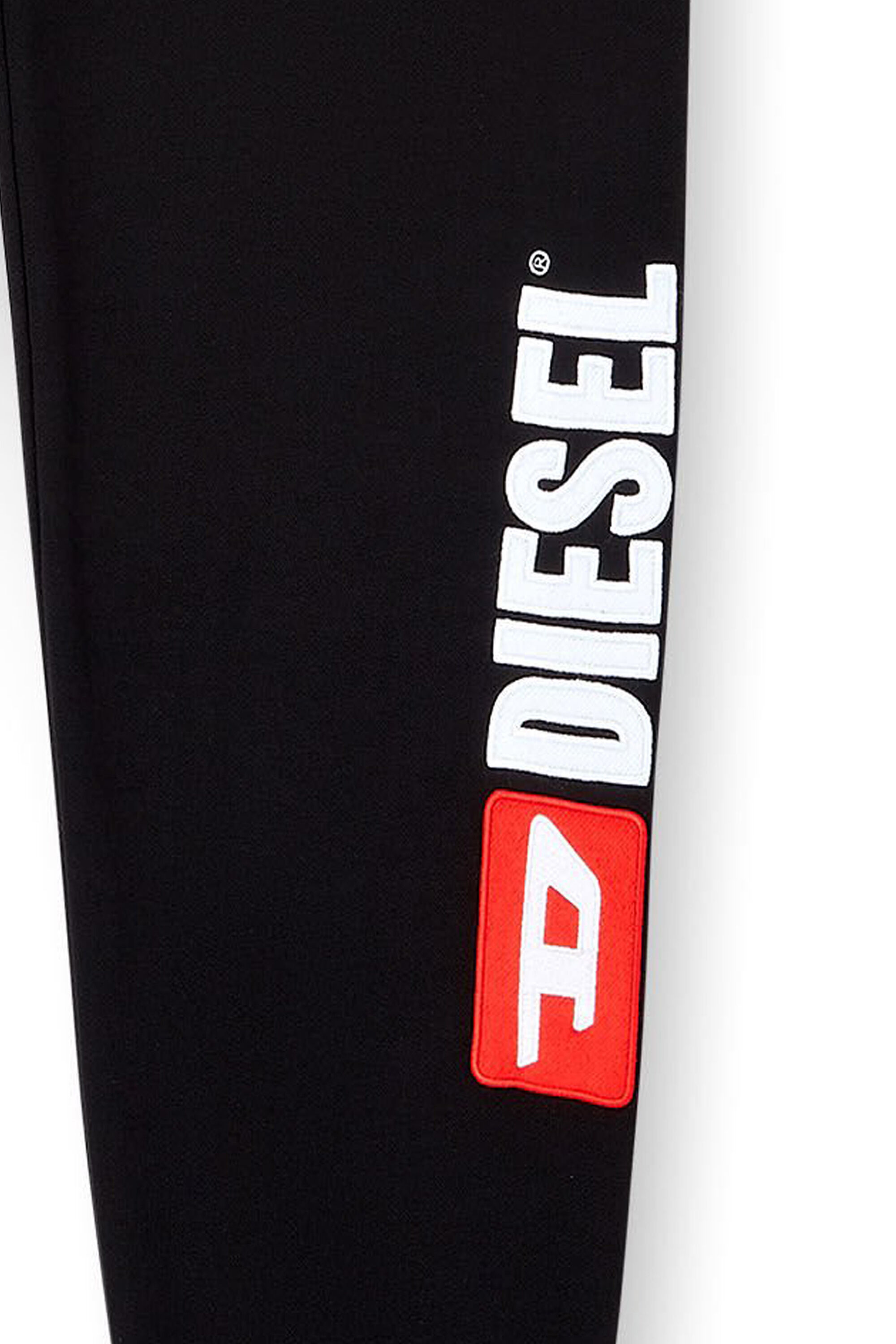 Men's Cotton pants with Diesel patch | Black | Diesel US