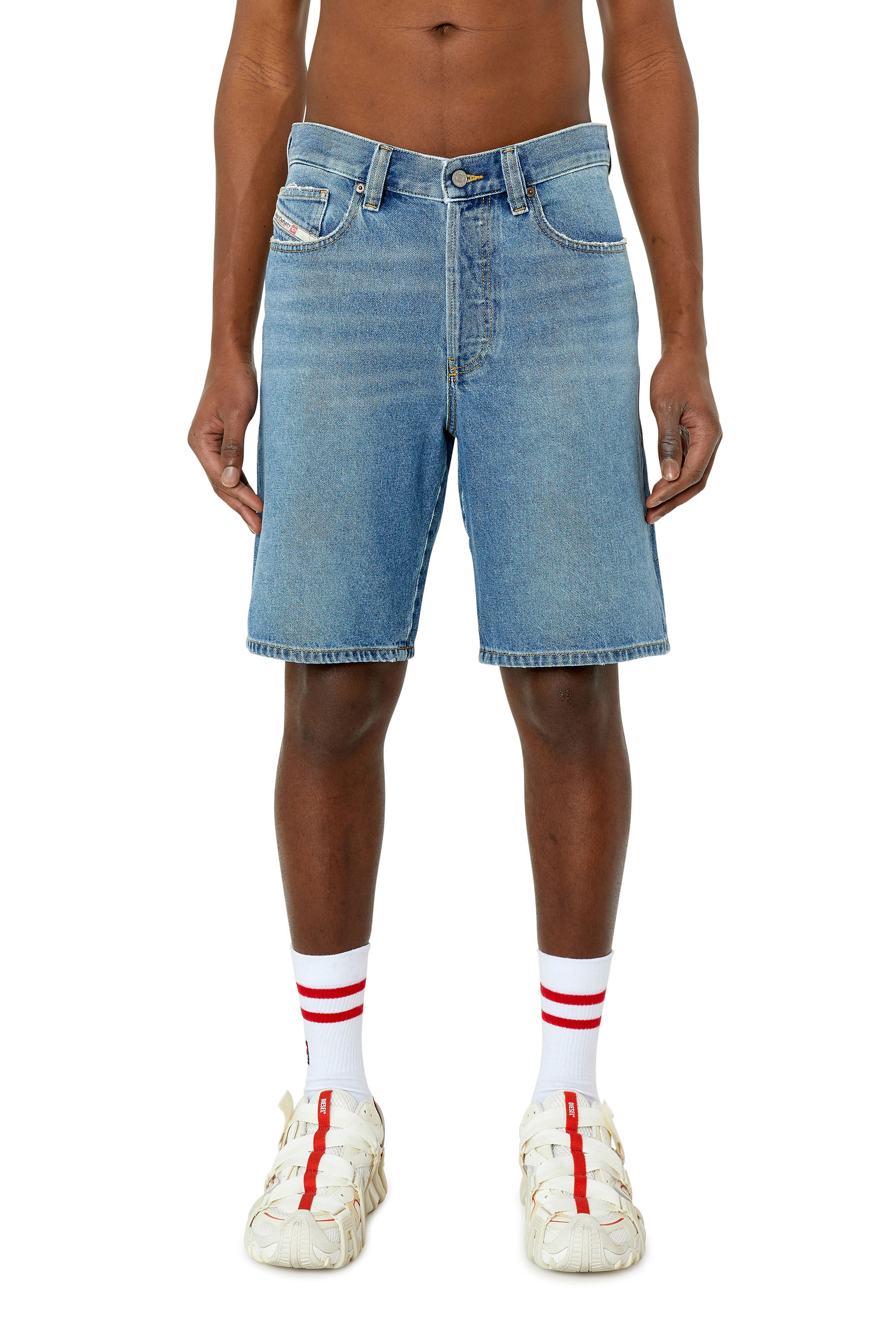 Diesel - REGULAR-SHORT, Male's Denim shorts in Light Blue - 3