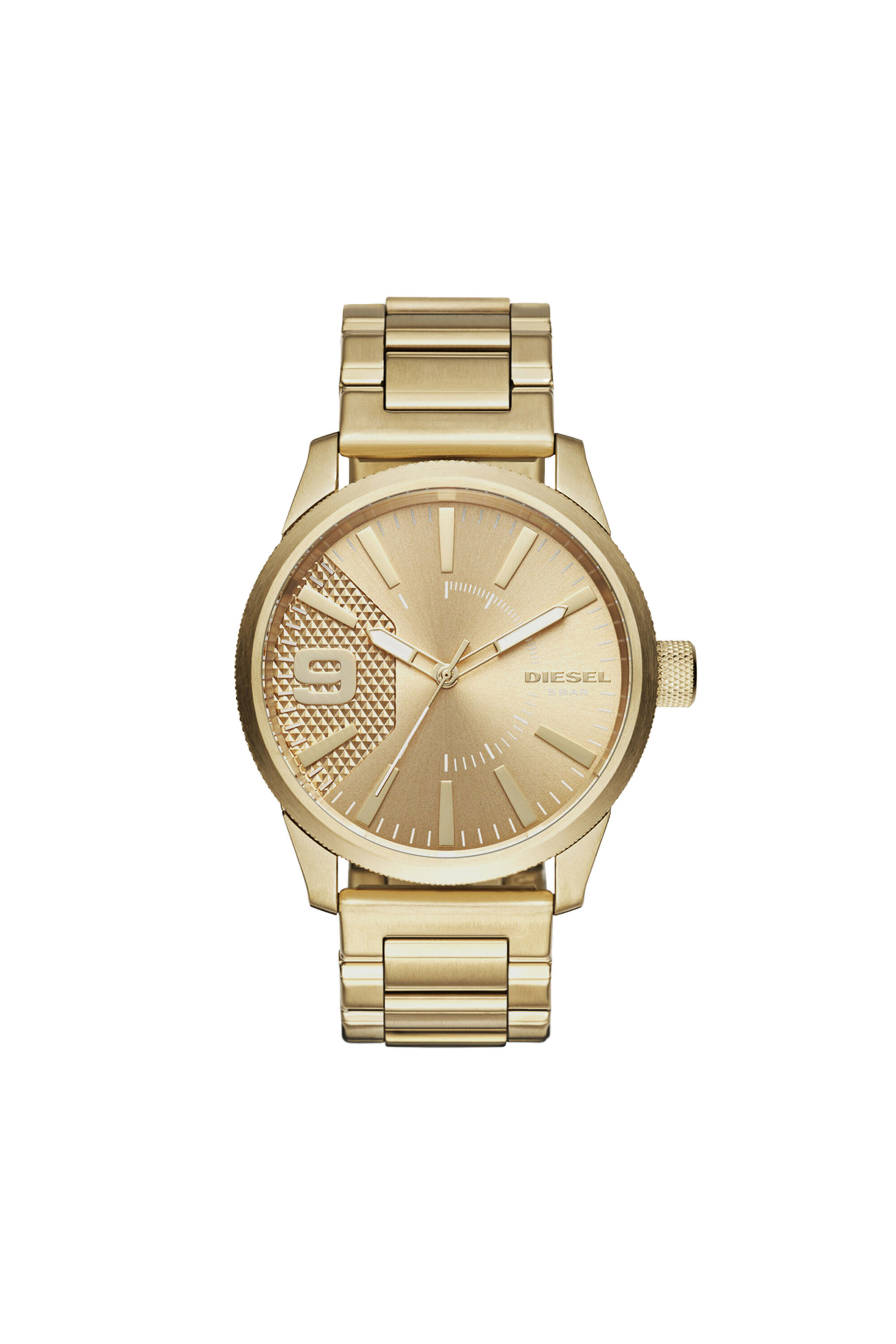 Diesel - DZ1761, Rasp montre avec bracelet à maillons multiples doré, 46 mm Homme in Doré - 1
