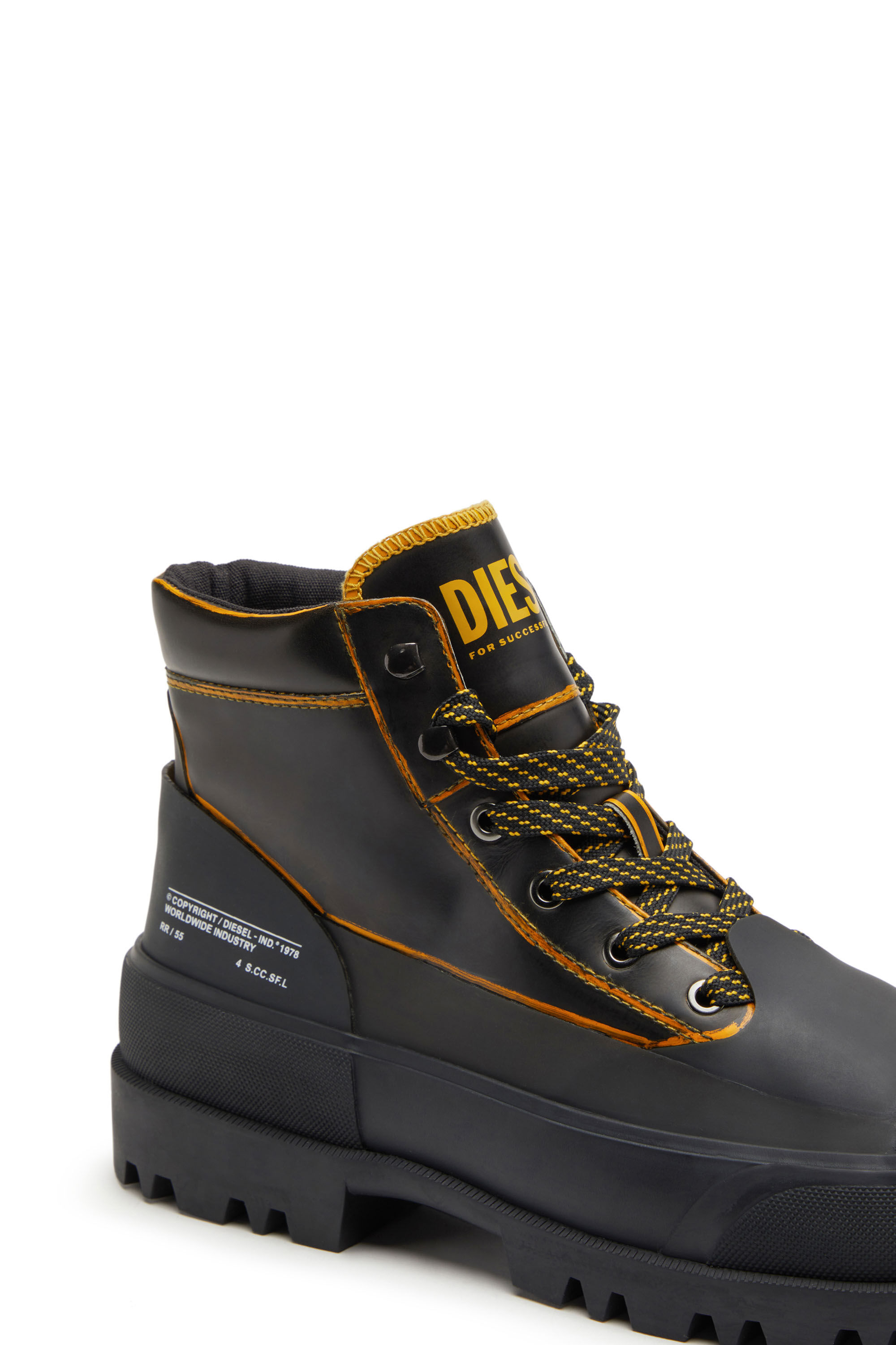 Diesel - D-HIKO BT X, D-Hiko BT X - Bottes rangers en cuir et caoutchouc Homme in Polychrome - 6