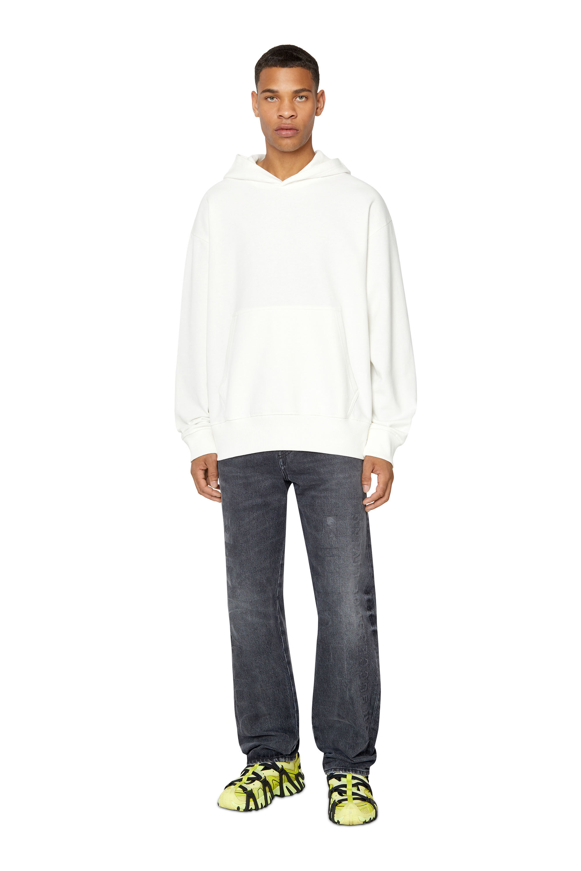 Diesel - S-MACS-HOOD-MEGOVAL, Male's Hoodie with back maxi D logo in White - 1