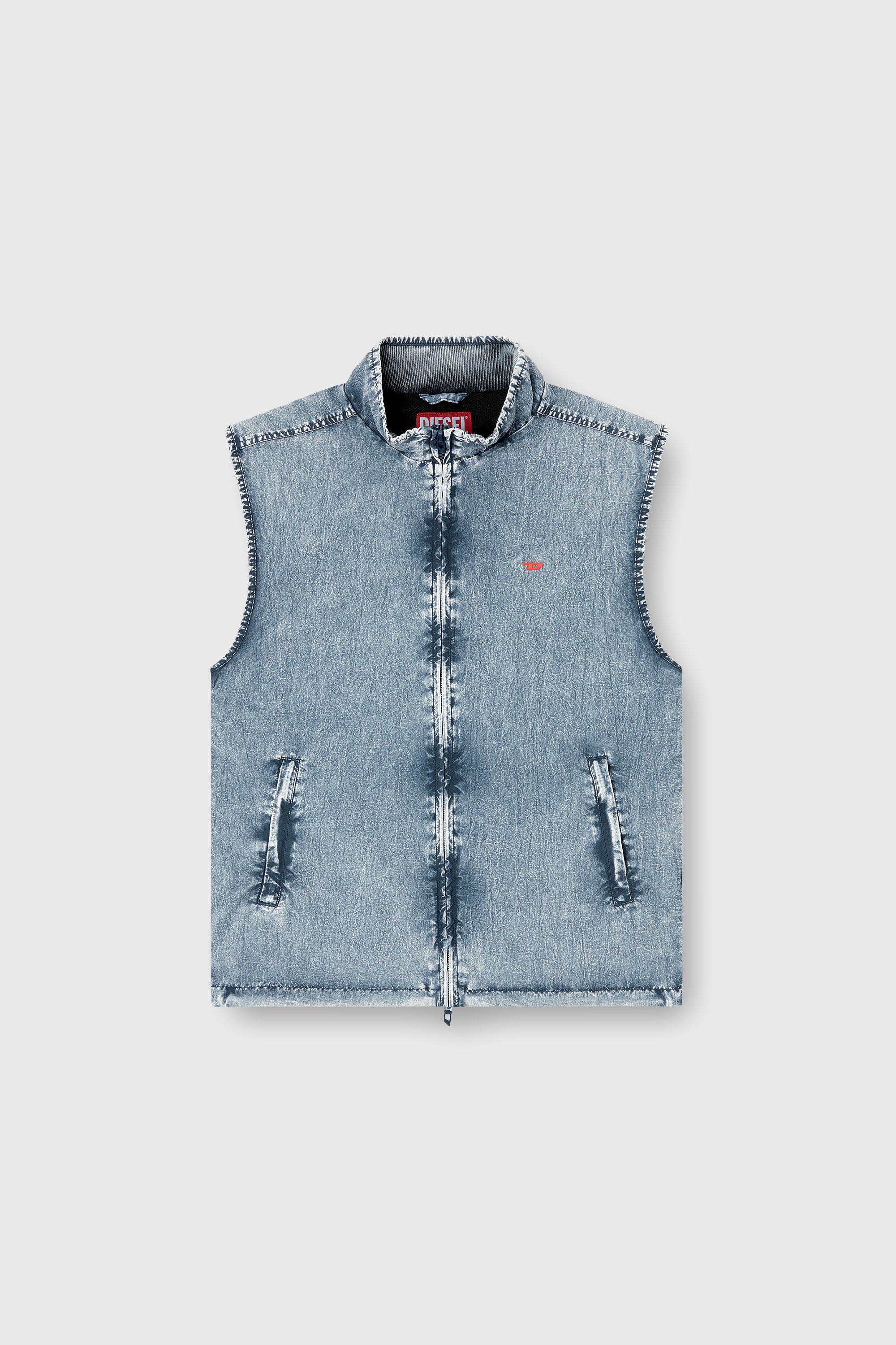 Diesel - J-ERB, Chaleco en taslan de nailon reciclado Hombre in Azul marino - 2
