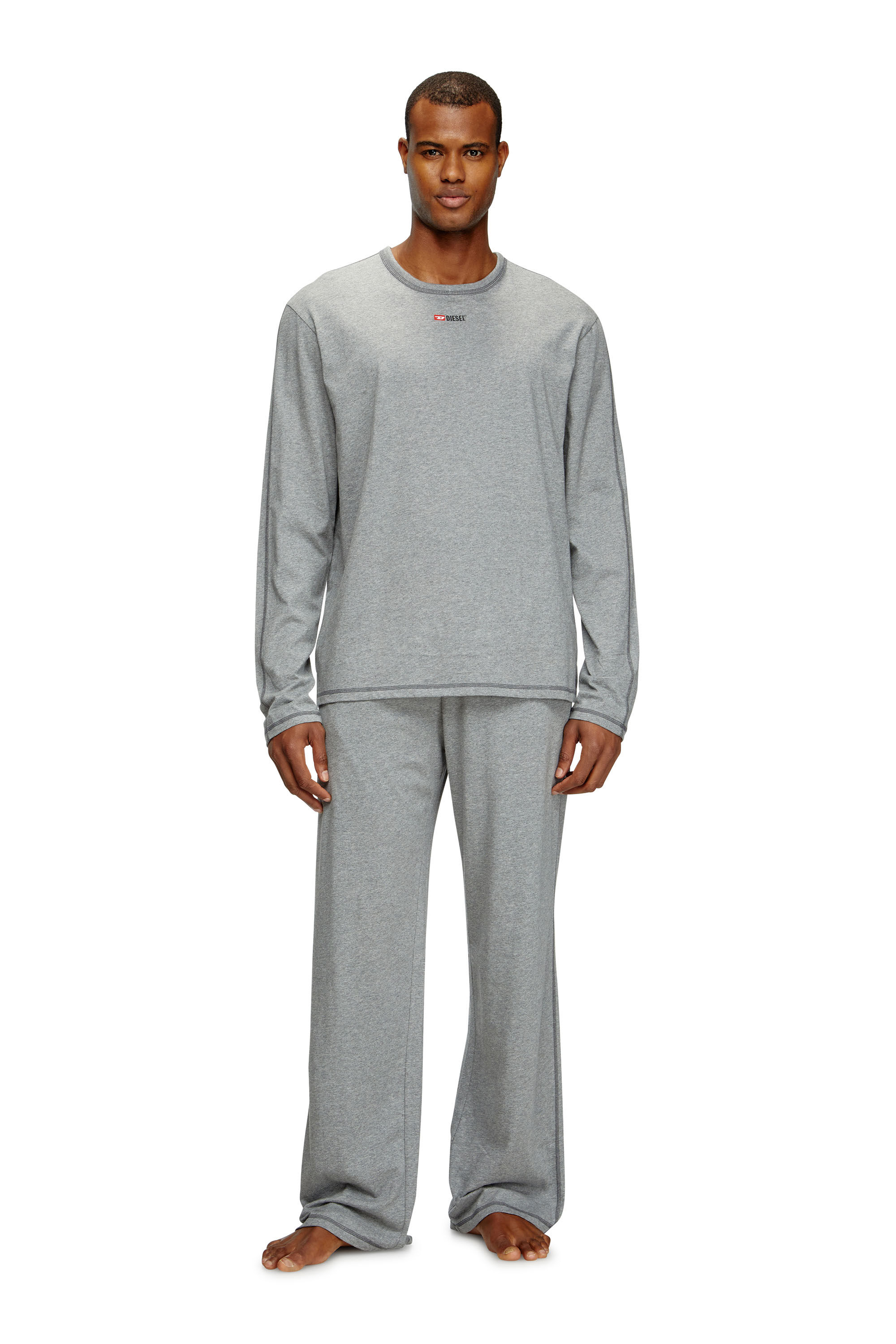 Diesel - SET-NOLAN-D-CORE, Male's Pajamas in cotton jersey in Grey - 3