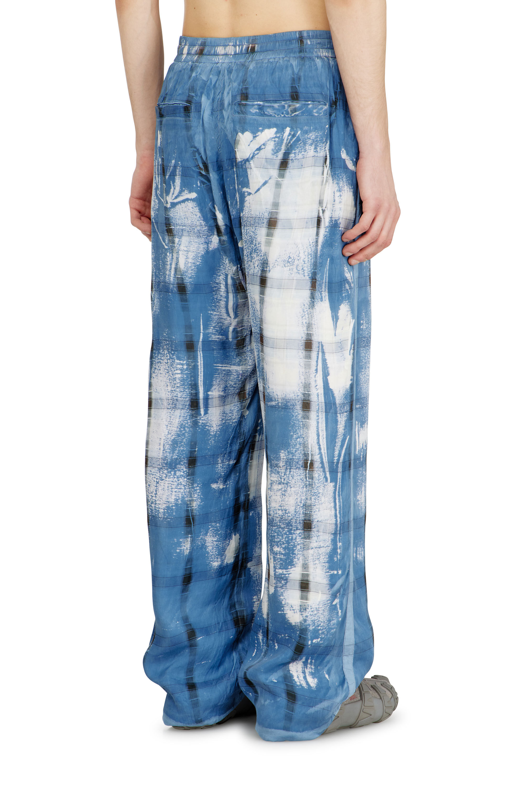 Men's Track pants with check X-ray effect | Blue | Diesel