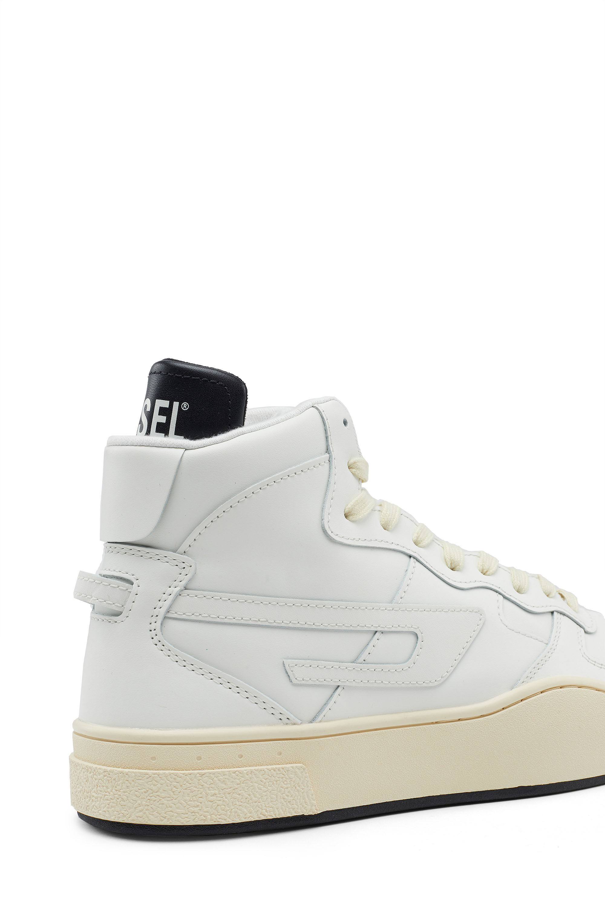 Diesel - S-UKIYO MID, Male's Leather high-top sneakers with D logo in White - 7