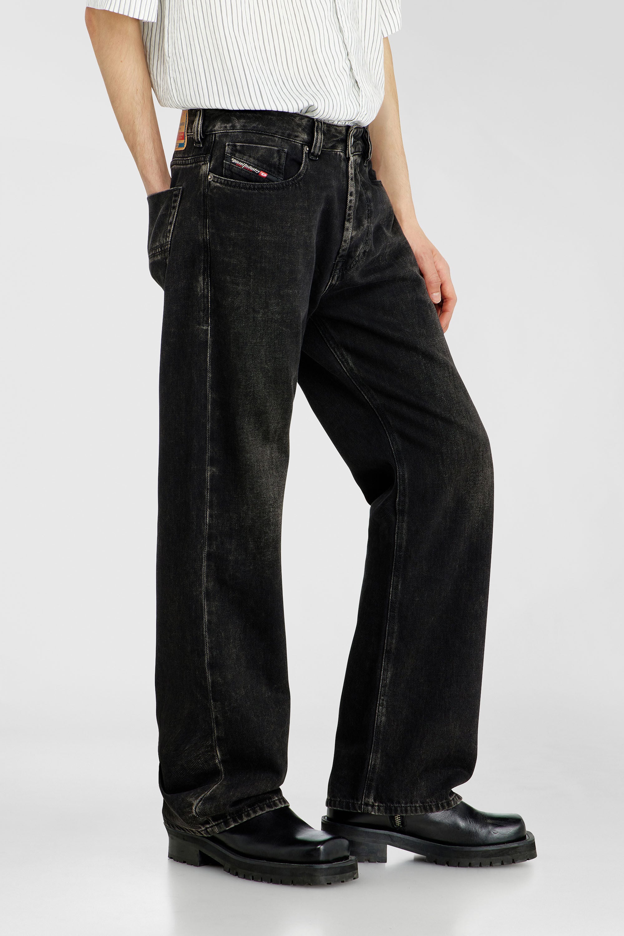 Diesel - Relaxed Jeans 1980 D-Eeper 09J96 Hombre, Negro/Gris oscuro - 7