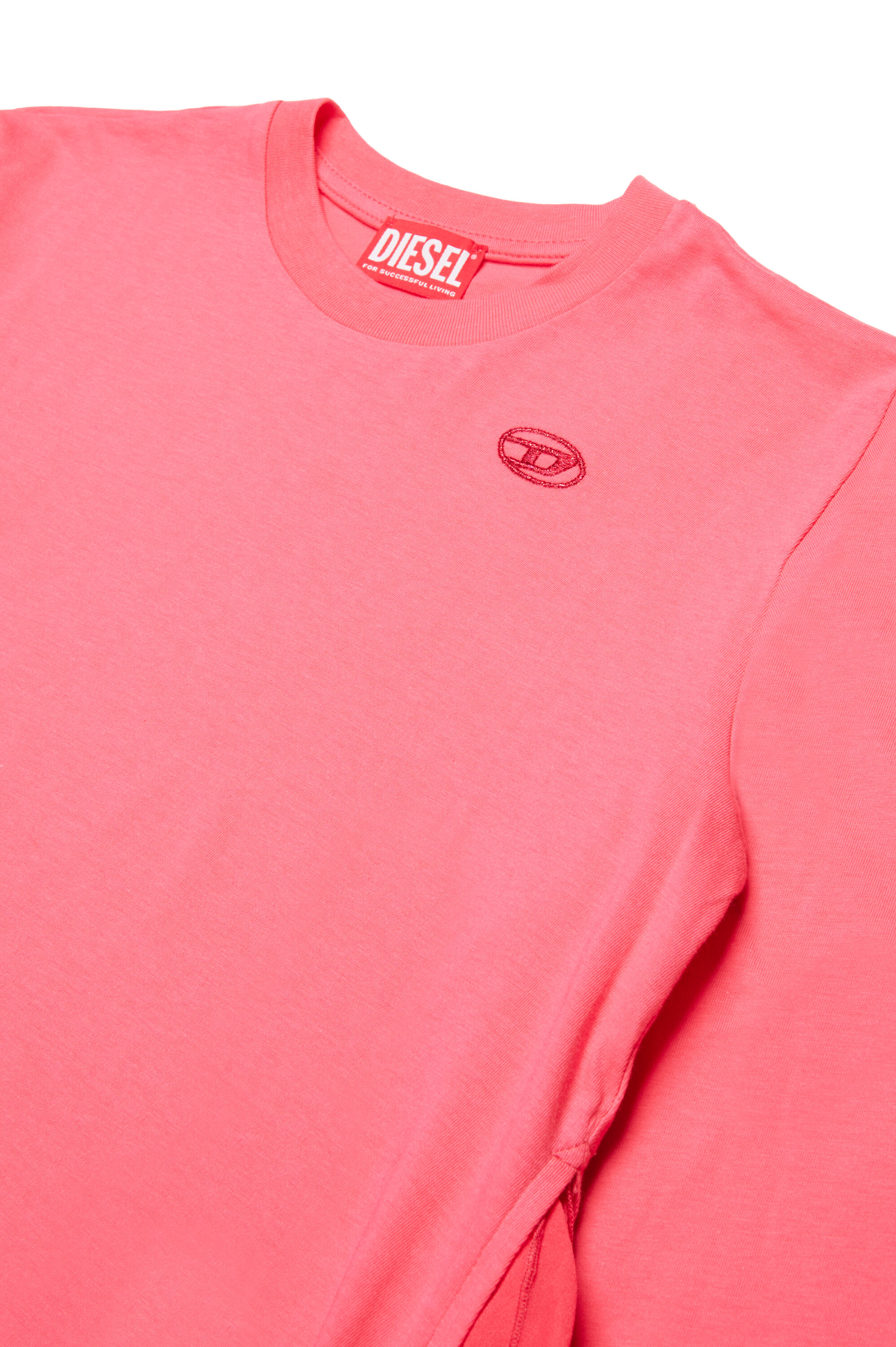 Diesel - DROLLETTE ML, Female's T-shirt dress with floaty hem in Pink - 3