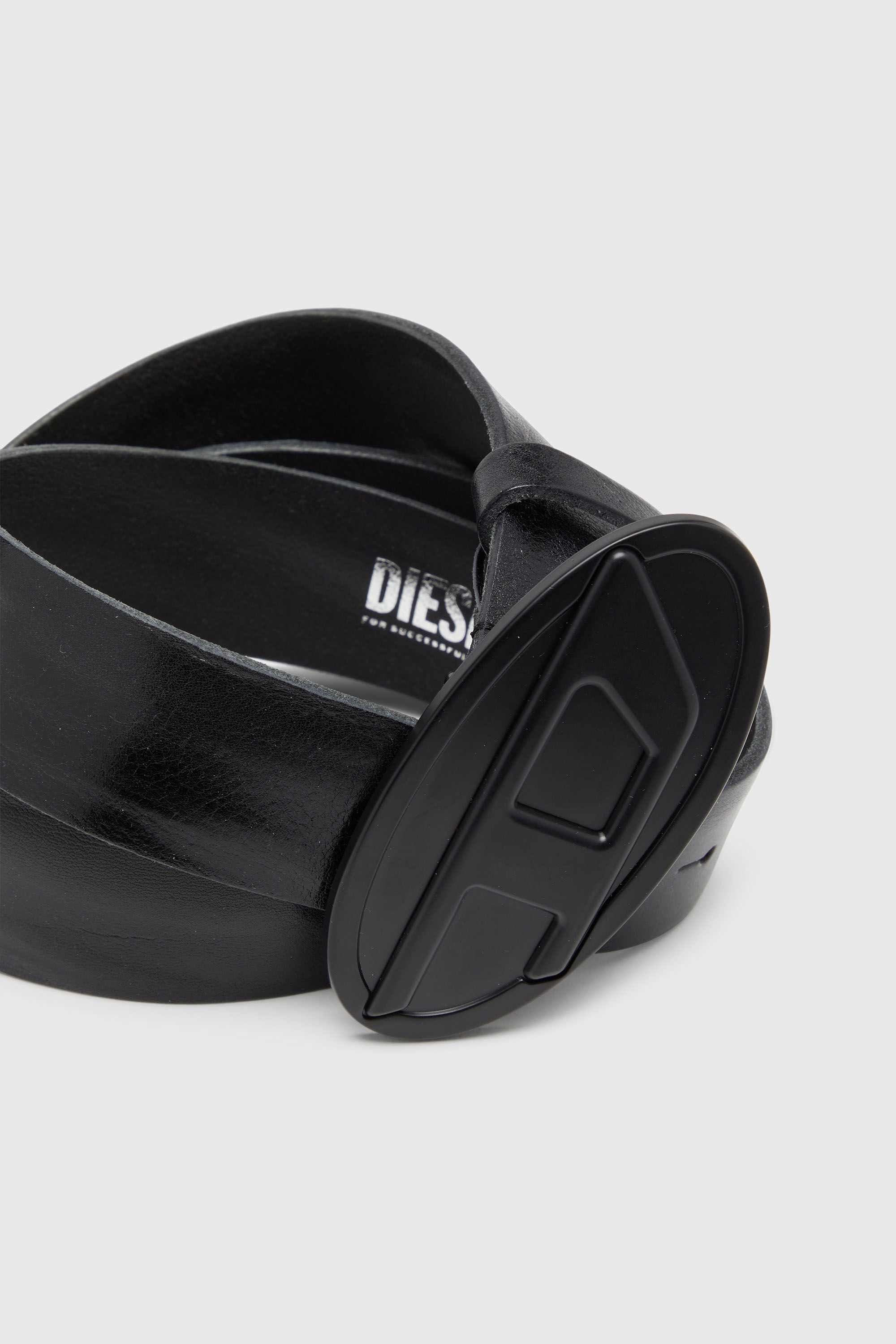 Diesel - B-1DR 2.0, Ceinture de 4 cm en cuir cir&eacute; Homme in Noir - 3