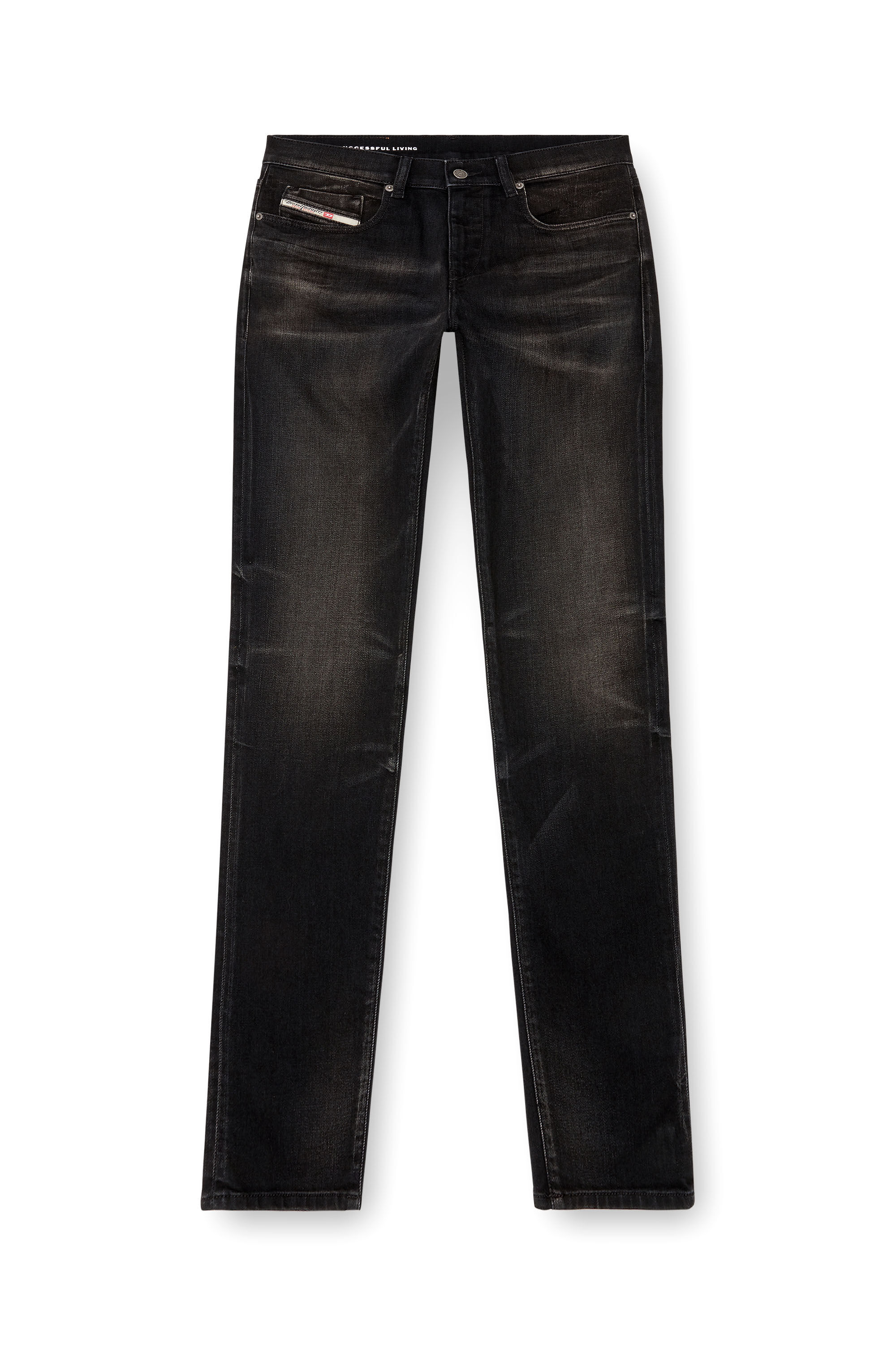 Diesel - Slim Jeans 2019 D-Strukt 09J53 Homme, Noir/Gris foncé - Image 2
